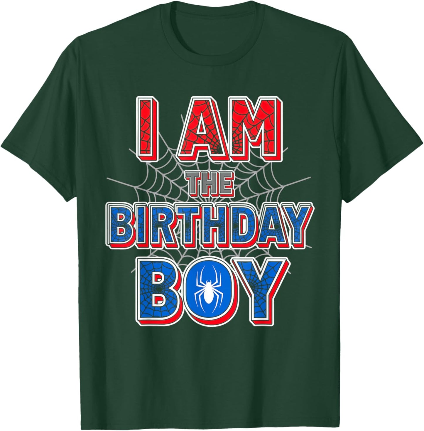 Spider Web Birthday Party I'm The Birthday Boy T-Shirt - T-Shirt | Forest