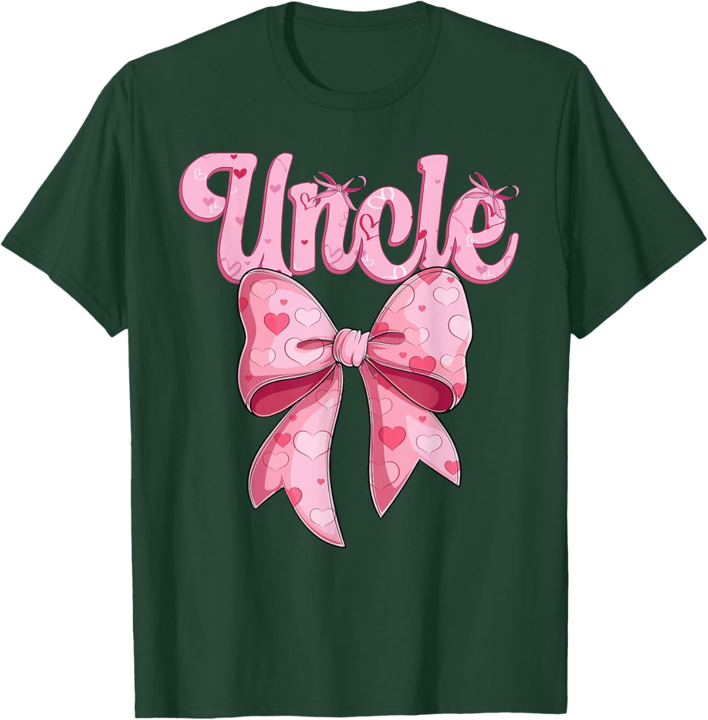 coquette bow family matching Groovy pink Uncle T-Shirt - T-Shirt | Forest