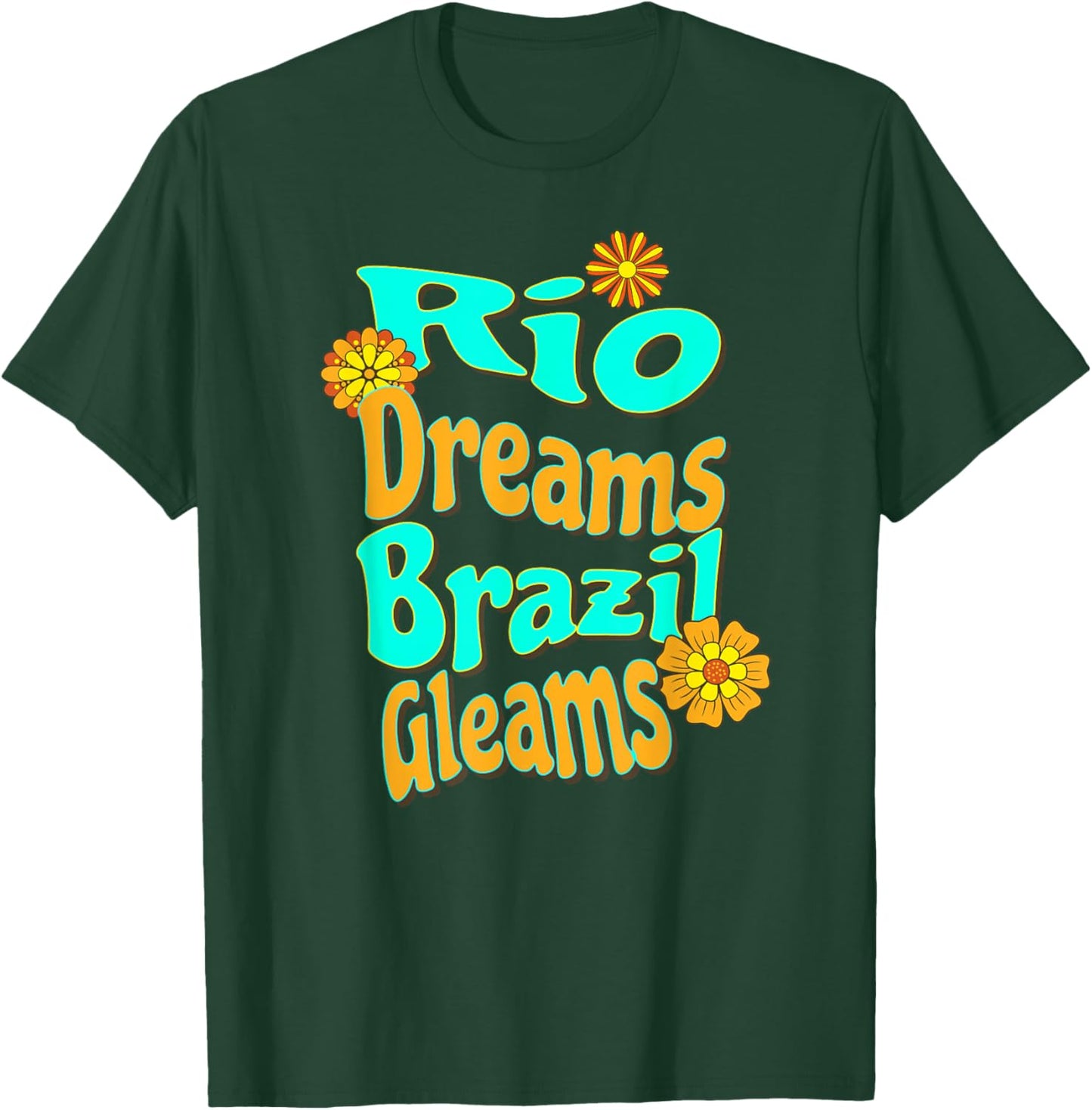 Rêves de Rio Brésil Brille Été Tropical Rétro T-Shirt - T-Shirt | Forest