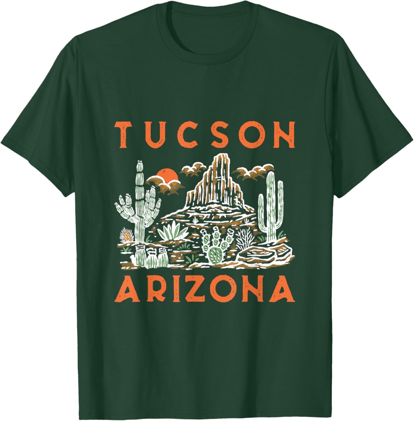 Tucson Arizona Southwestern Cactus Desert Landscape Vintage T-Shirt - T-Shirt | Forest