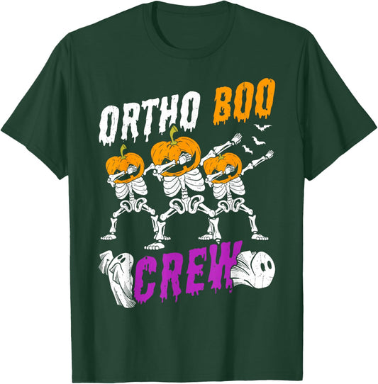 ORTHO BOO CREW Halloween Orthodontic Skeleton Scary Fan T-Shirt - T-Shirt | Forest