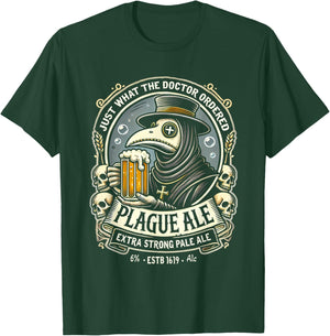 Plague Ale Gothic Occult Beer Parody Funny Plague Doctor T-Shirt - T-Shirt | Forest