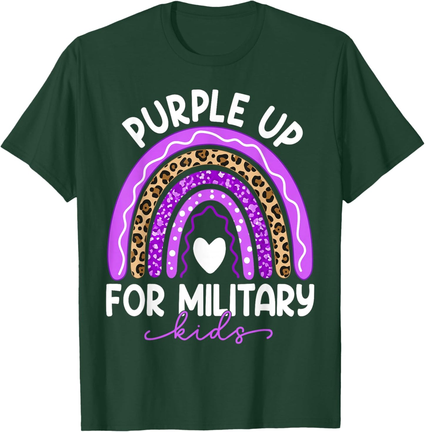 Purple Up for Military Kids Month Military Child Rainbow T-Shirt - T-Shirt | Forest