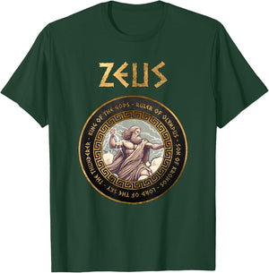 Agema Apparel Zeus Greek God Ancient Greek Mythology , Small, Black T-Shirt - T-Shirt | Forest