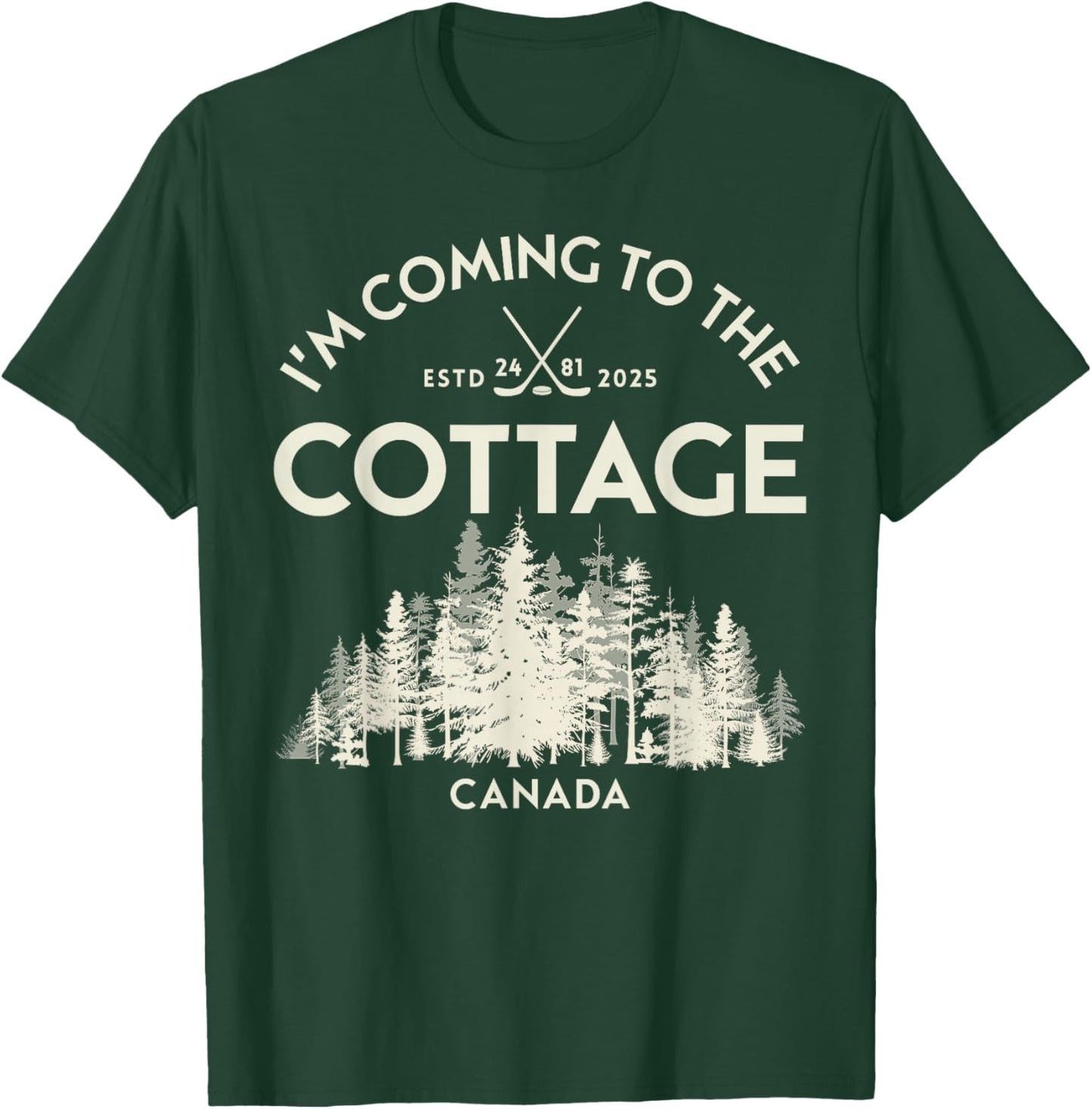 Vintage I'm Coming to The Cottage Hockey Romance LGBT T-Shirt - T-Shirt | Forest