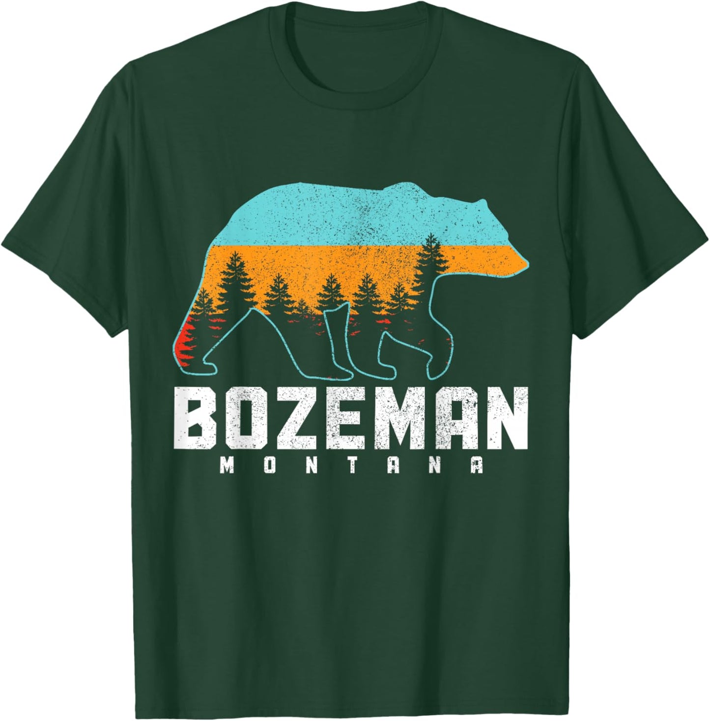 Bozeman Montana Bear Pride Hiking Camping Vintage T-Shirt - T-Shirt | Forest