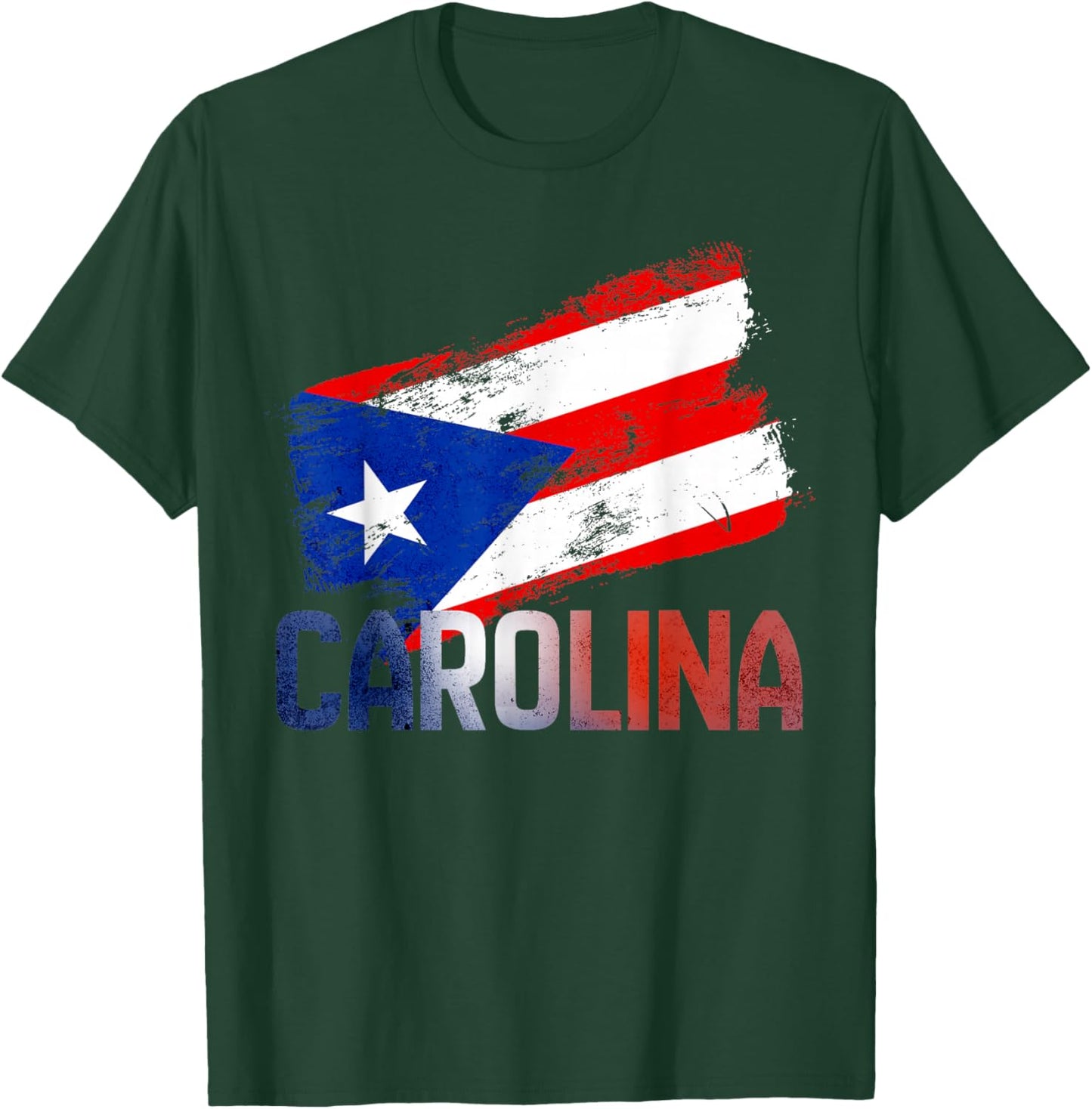 Carolina City Puerto Rico Flag Vintage Roots Boricua T-Shirt - T-Shirt | Forest