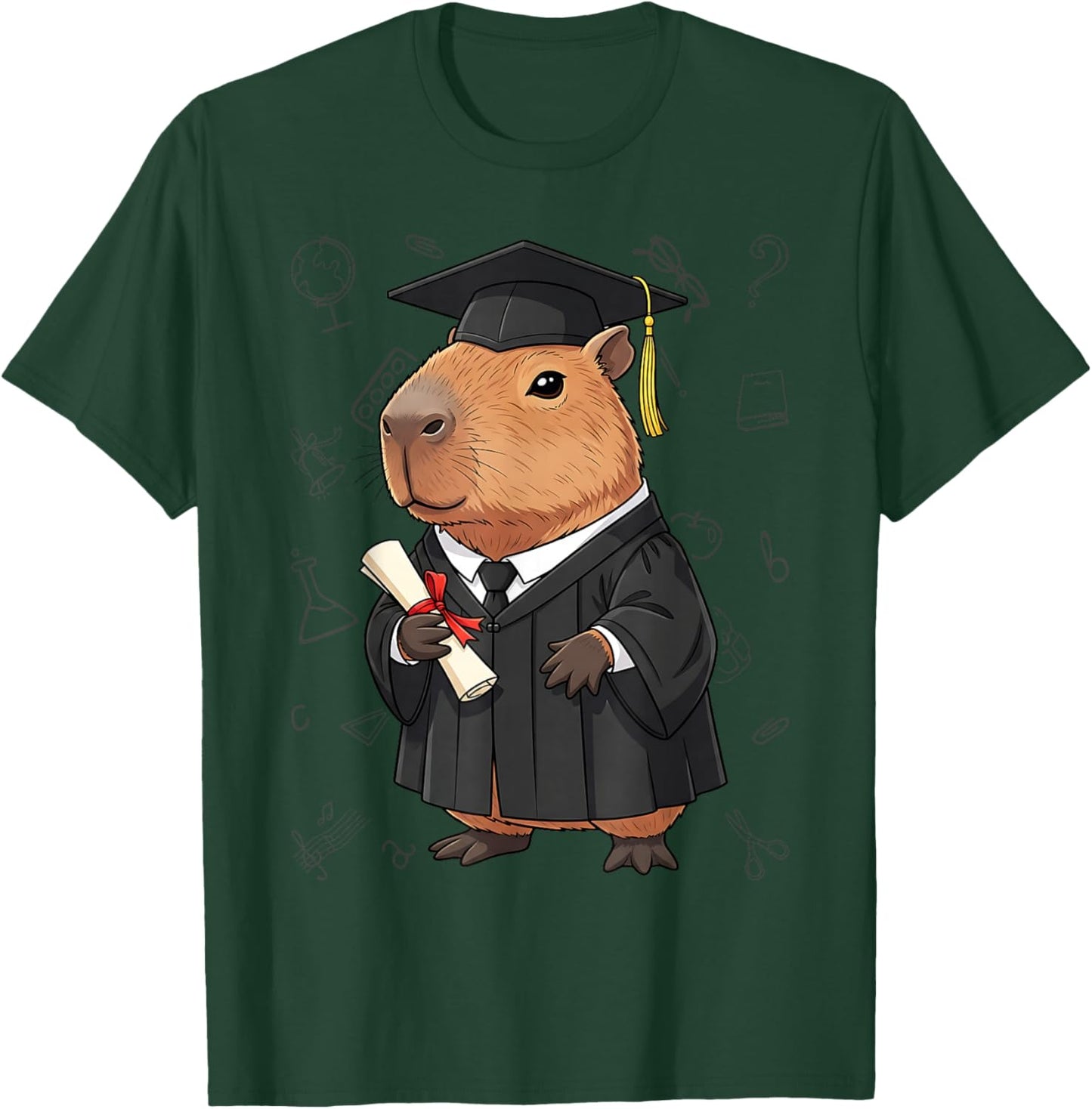 Funny Capybara Graduation Class of 2024 Graduate Hat T-Shirt - T-Shirt | Forest