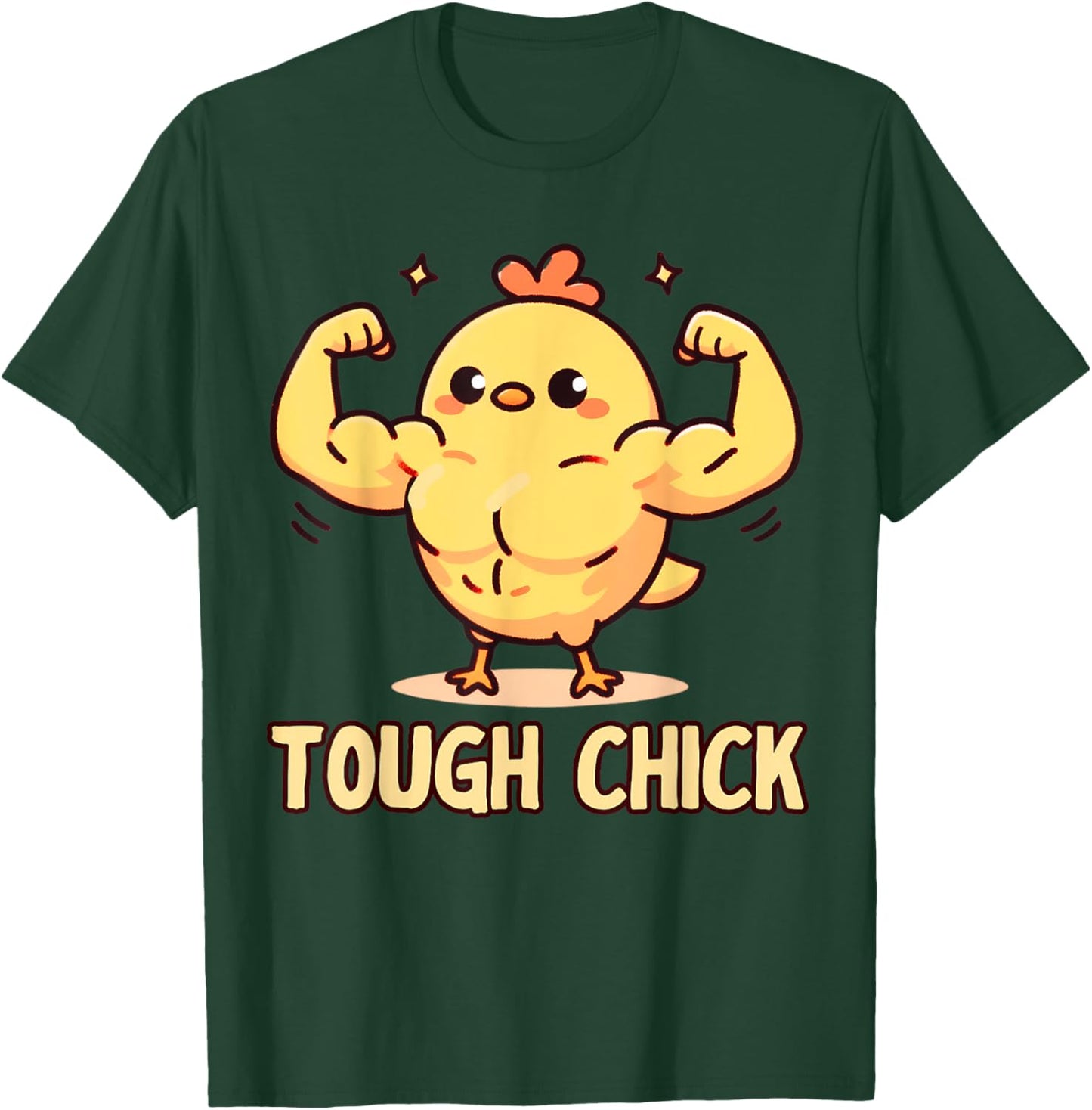 Funny Baby Chick Gym Teen Girls Women One Tough Chick T-Shirt - T-Shirt | Forest