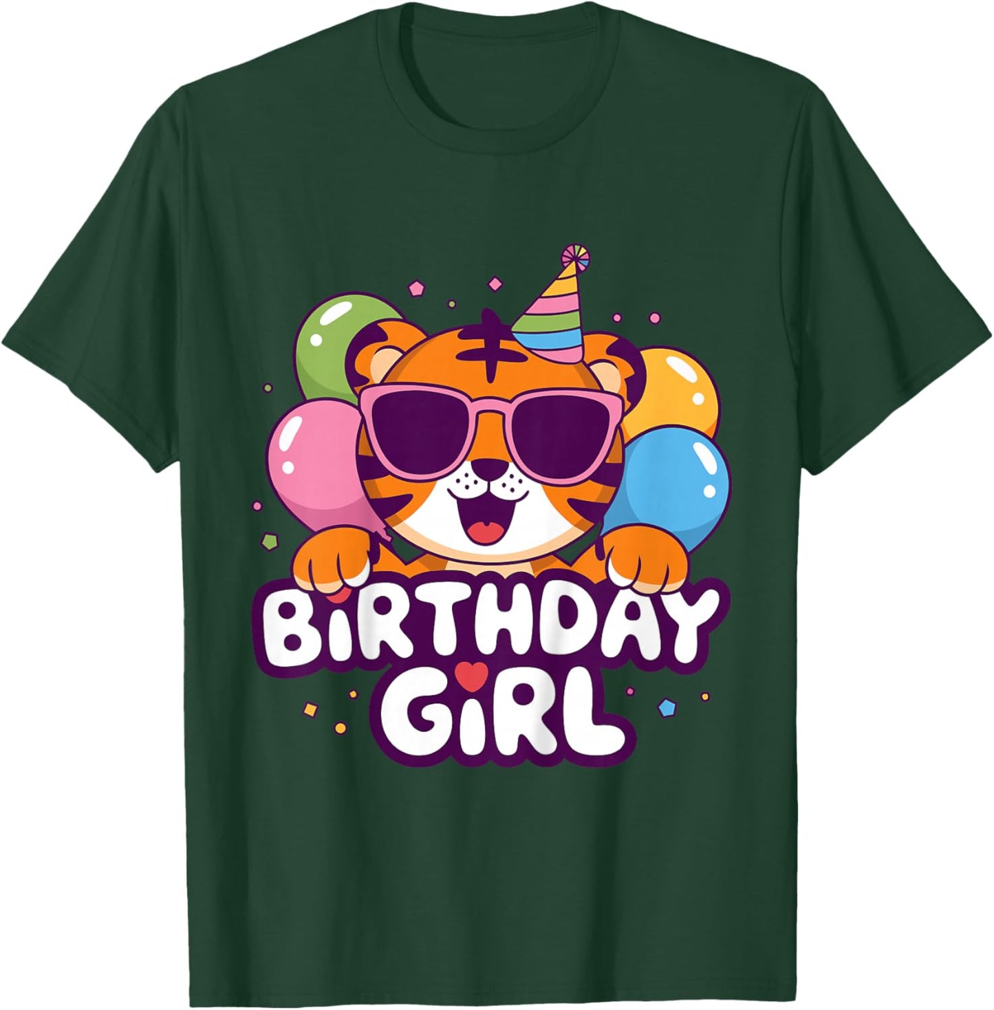 Kids Birthday Girl Tiger Kids T-Shirt - T-Shirt | Forest