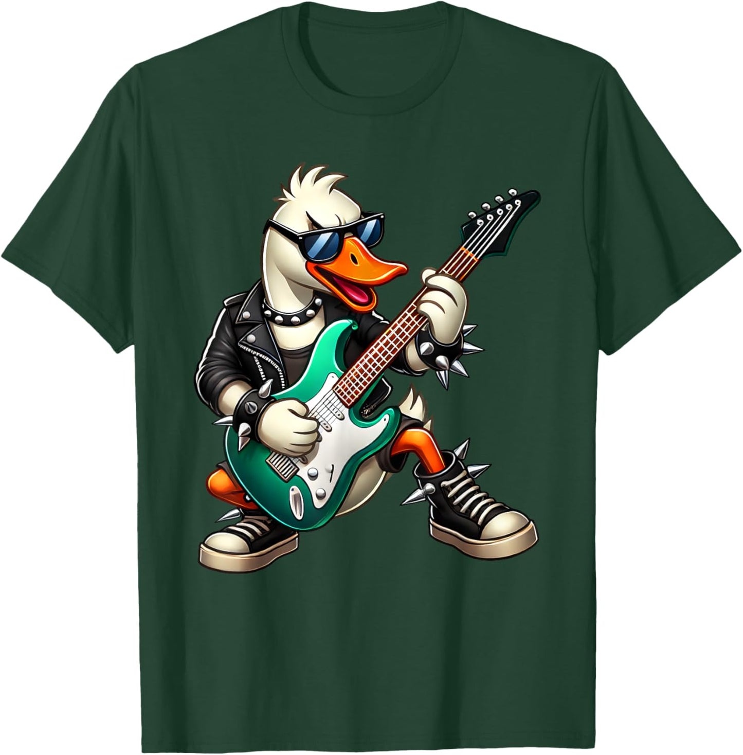 Goose Electric Guitar Concert Music Men Women Kids T-Shirt - T-Shirt | Forest