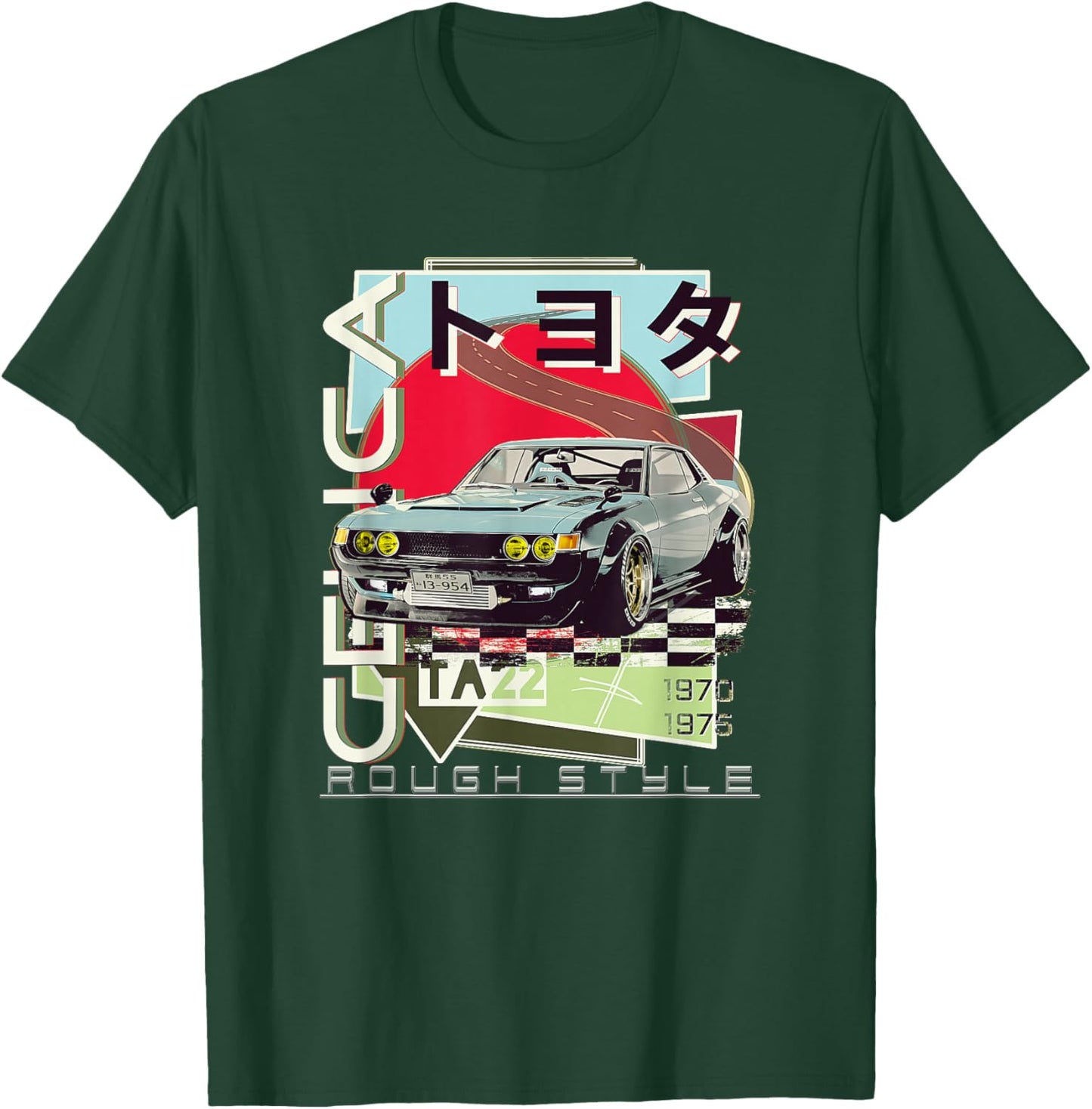 Celica TA22 JDM Rough Style Wide Body T-Shirt - T-Shirt | Forest