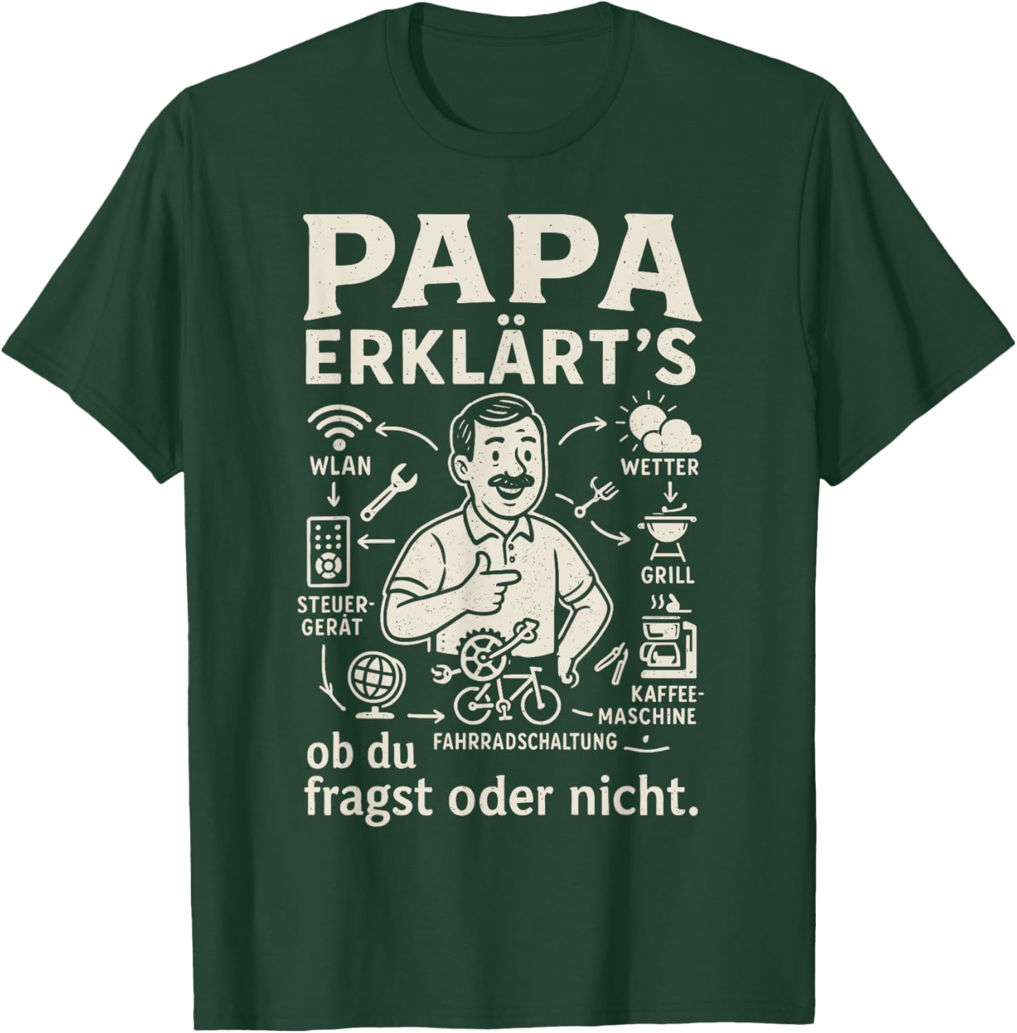 Papa Geschenk Papa Vatertag Shirt Herren Lustig Papa T-Shirt - T-Shirt | Forest
