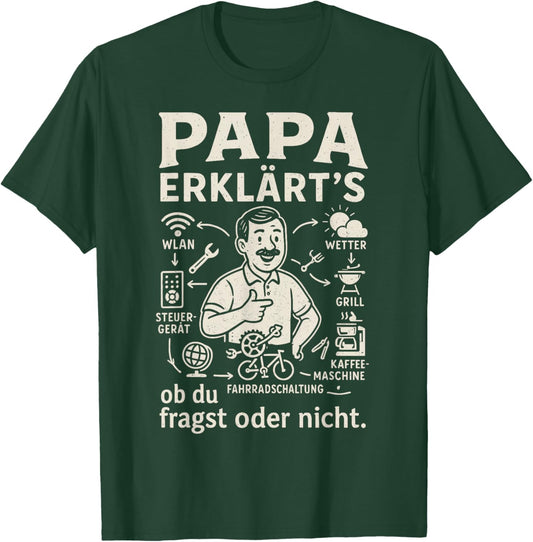 Papa Geschenk Papa Vatertag Shirt Herren Lustig Papa T-Shirt - T-Shirt | Forest