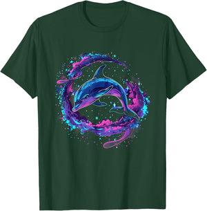 Dolphin Watercolor Sea Ocean Animal Ocean Sea Dolphin T-Shirt - T-Shirt | Forest