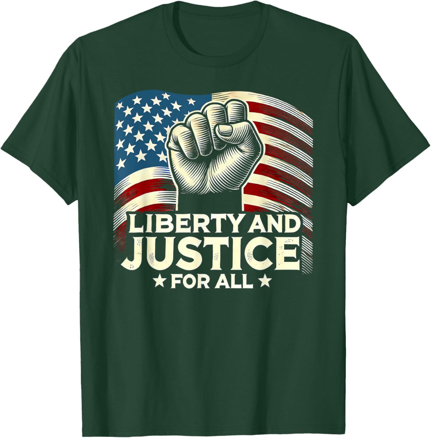 Liberty and Justice for all patriotic T-Shirt - T-Shirt | Forest