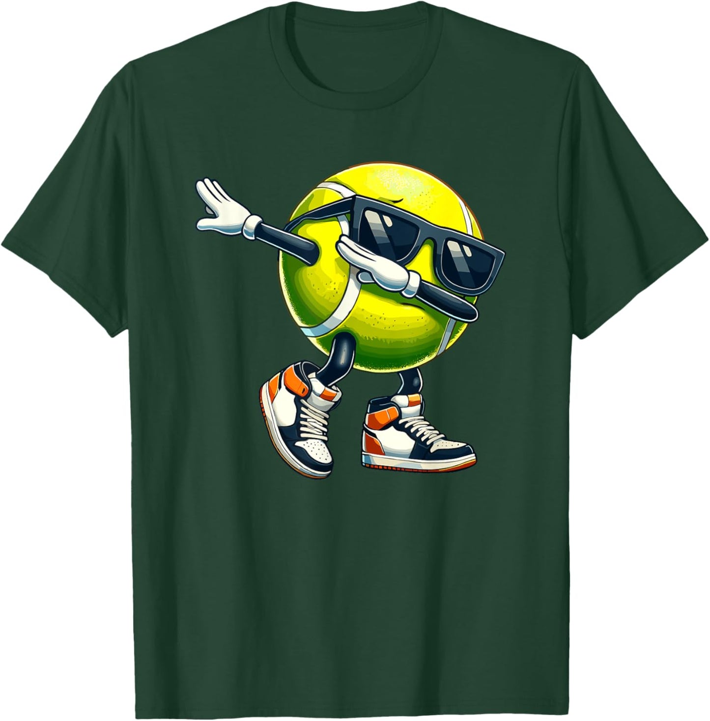 Dabbing Tennis Ball With Sunglasses Funny Sports Player T-Shirt - T-Shirt | Forest