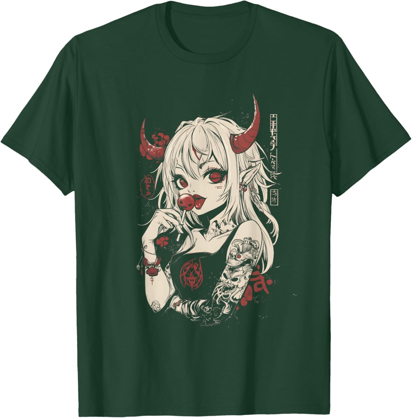 Goth Grunge Girl Waifu Demon Anime Horror Alt Aesthetic T-Shirt - T-Shirt | Forest