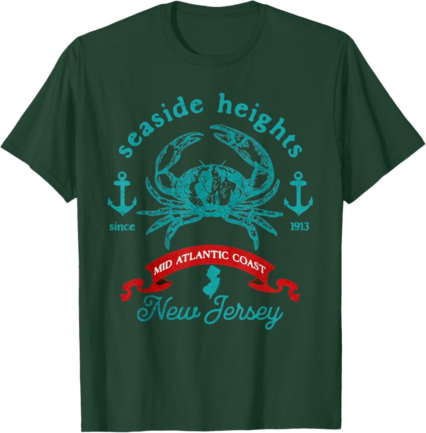 Seaside Heights New Jersey Crab Fishing Vacation Souvenir T-Shirt - T-Shirt | Forest