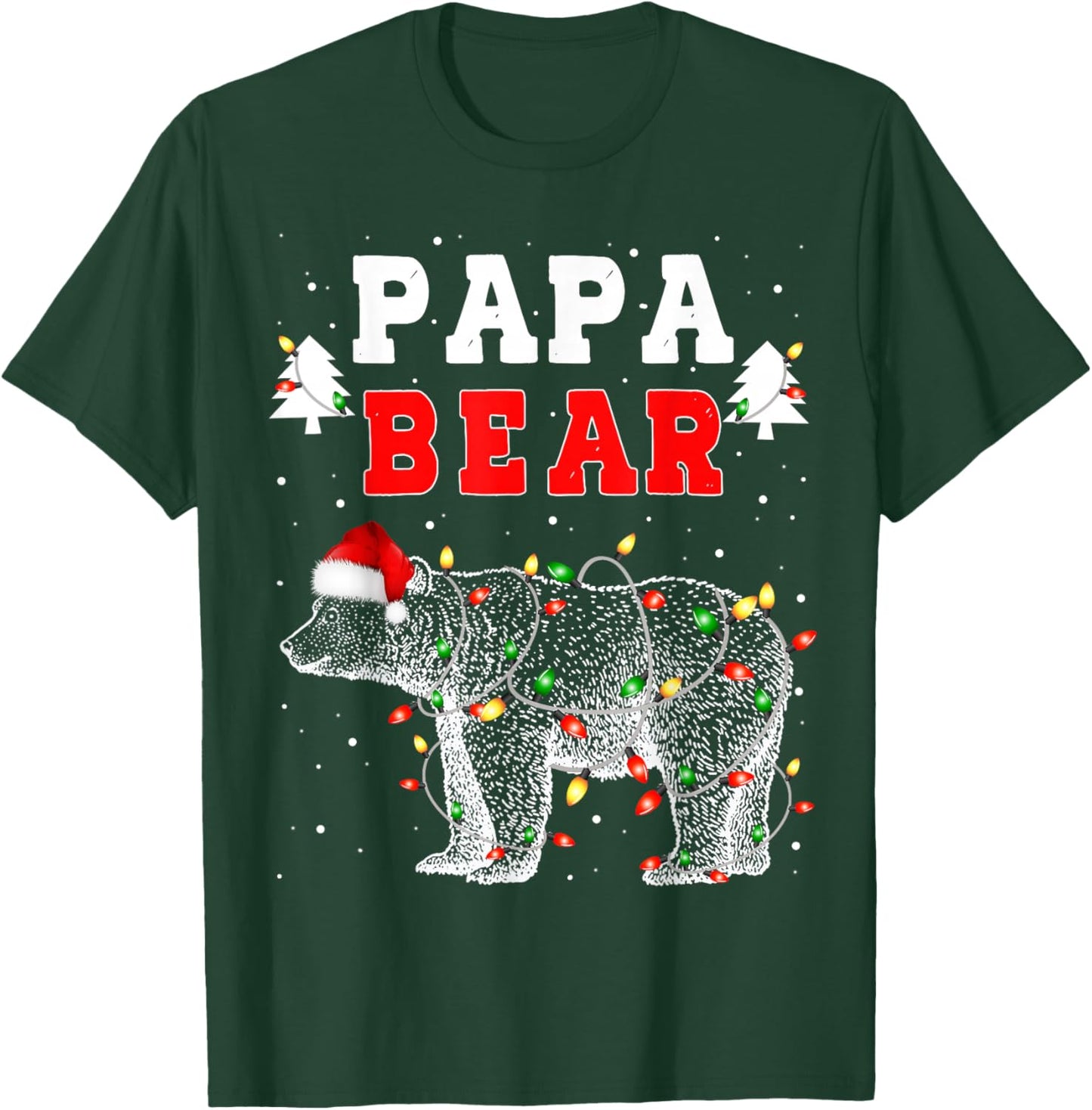 Papa Bear Christmas Santa Family Matching Pajamas Women Men T-Shirt - T-Shirt | Forest