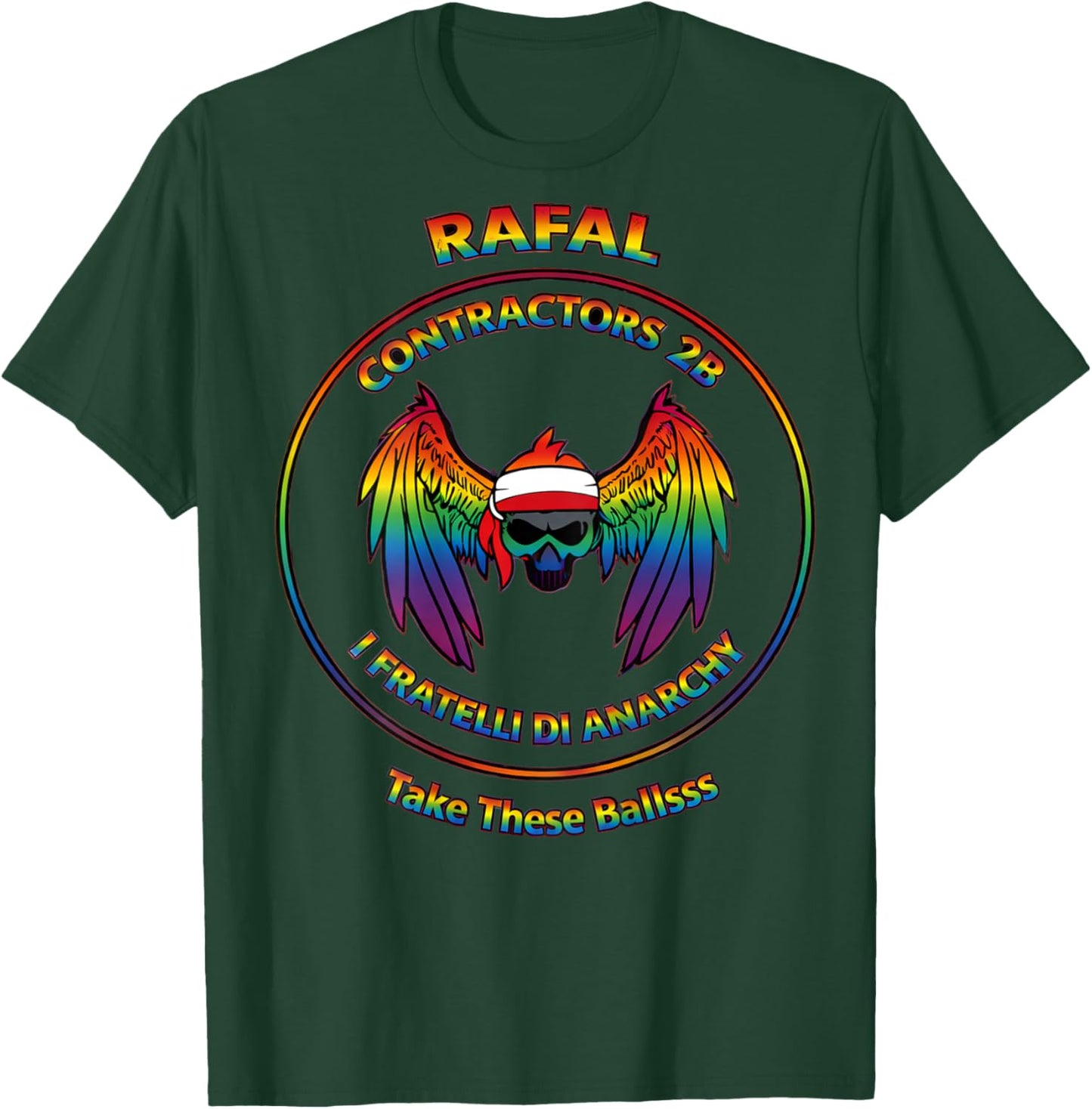 Graphic Soft Ball Skull Wings, Fully Colored T-Shirt - T-Shirt | Forest