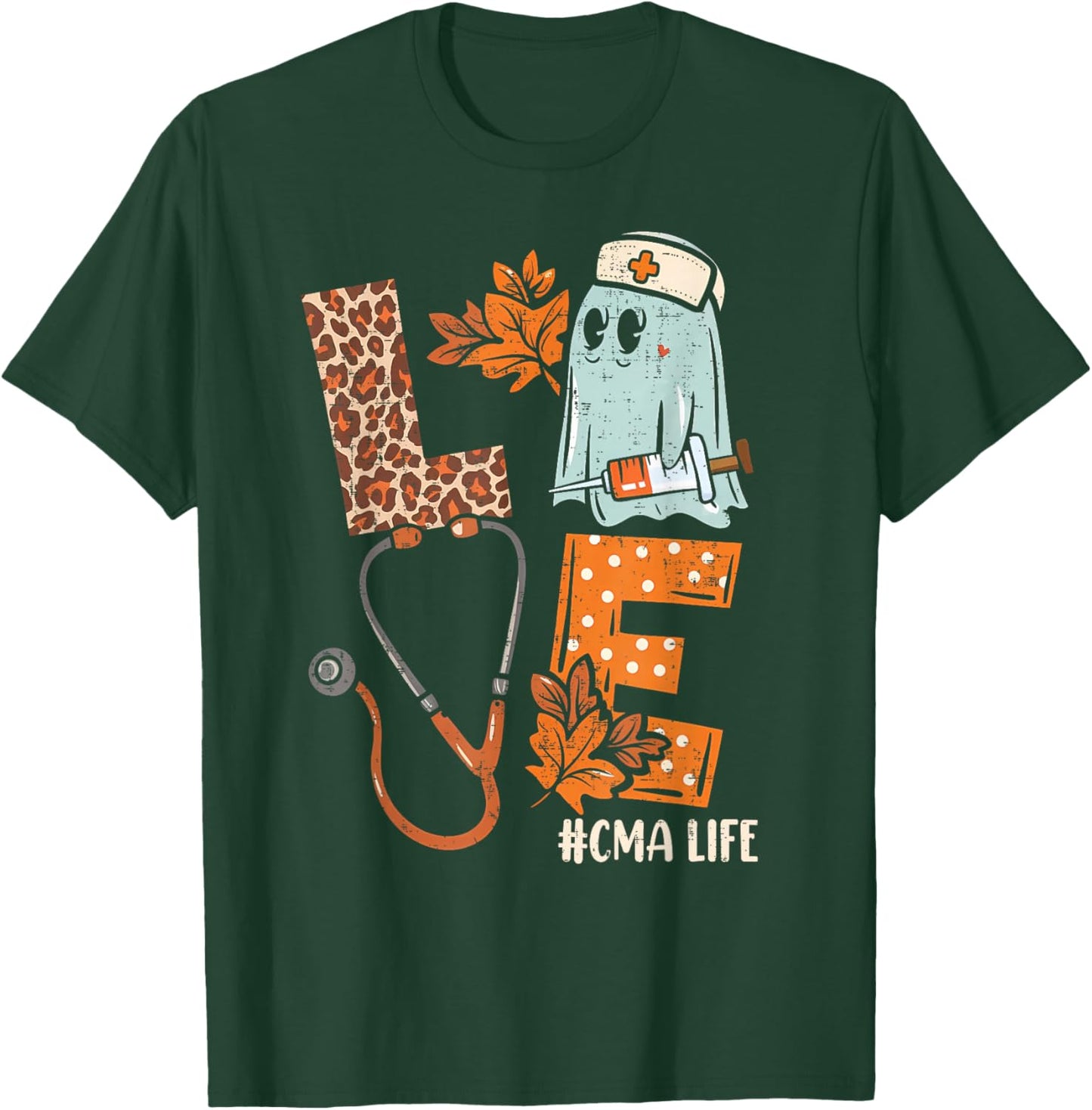 Halloween medical assistant shirts LOVE CMA life Stethoscope T-Shirt - T-Shirt | Forest