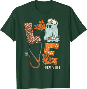 Halloween medical assistant shirts LOVE CMA life Stethoscope T-Shirt - T-Shirt | Forest