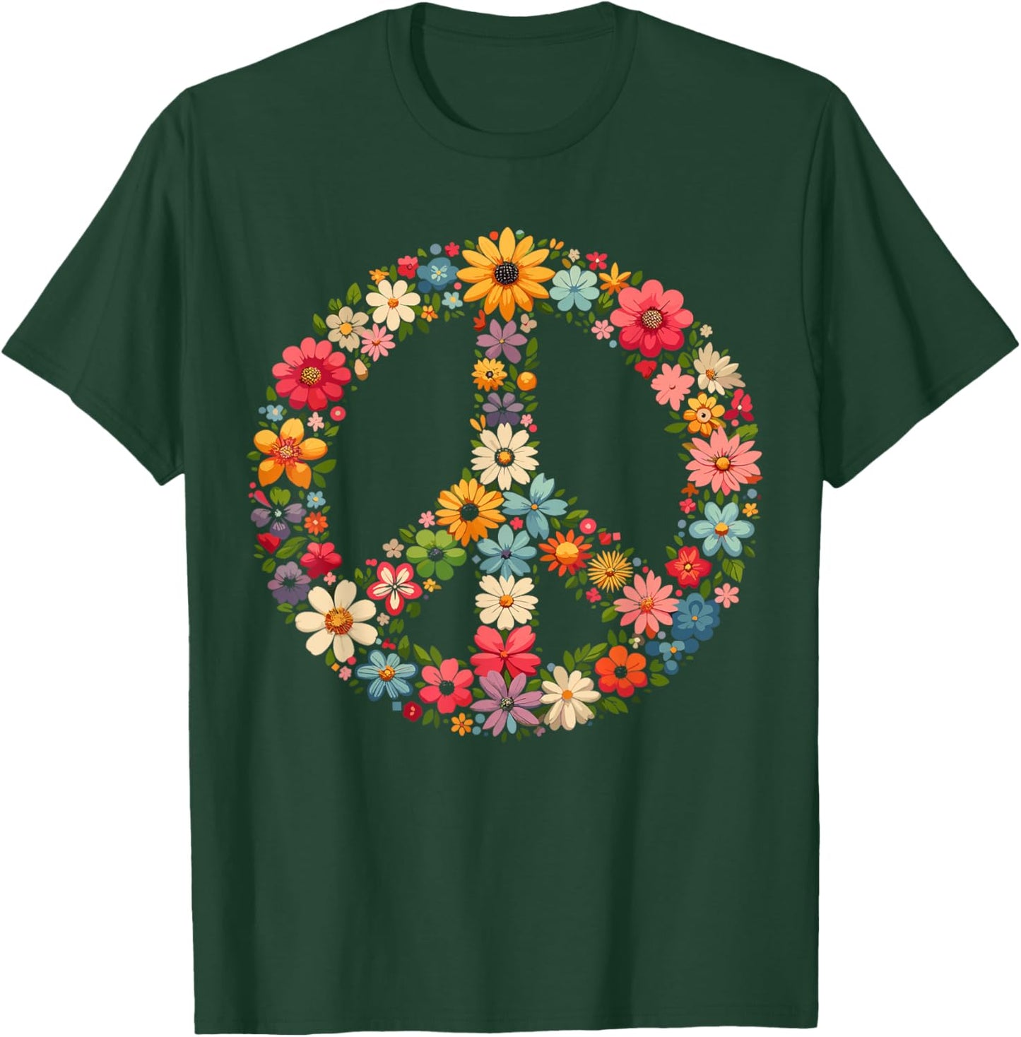 Peace Flower Lover Hippie T-Shirt - T-Shirt | Forest