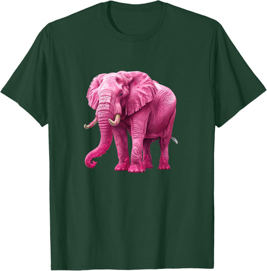 Fun Elephant Lover Cool Pink Elephant T-Shirt - T-Shirt | Forest