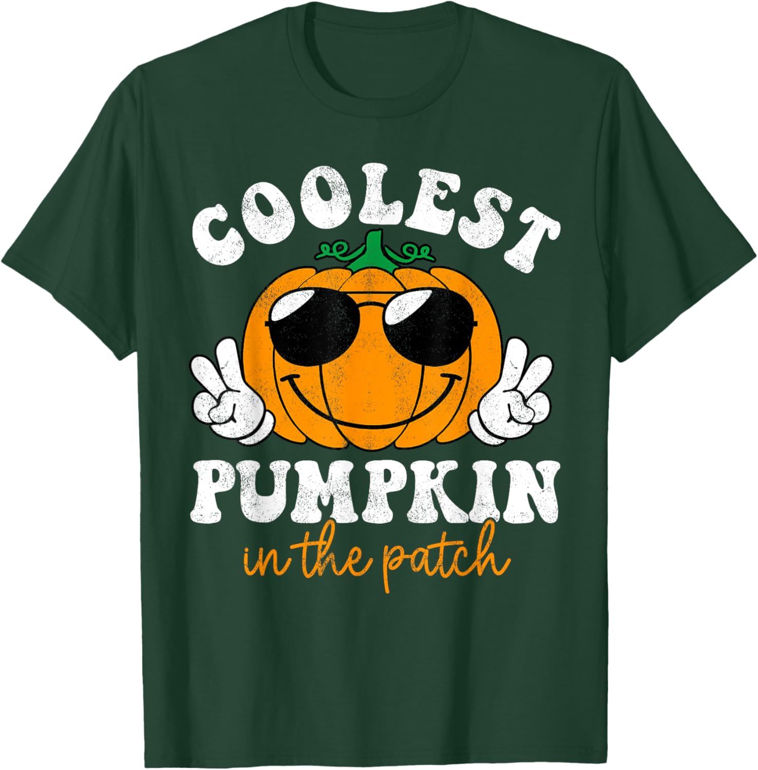 Groovy Coolest Pumpkin In The Patch Halloween Toddler Boys T-Shirt - T-Shirt | Forest