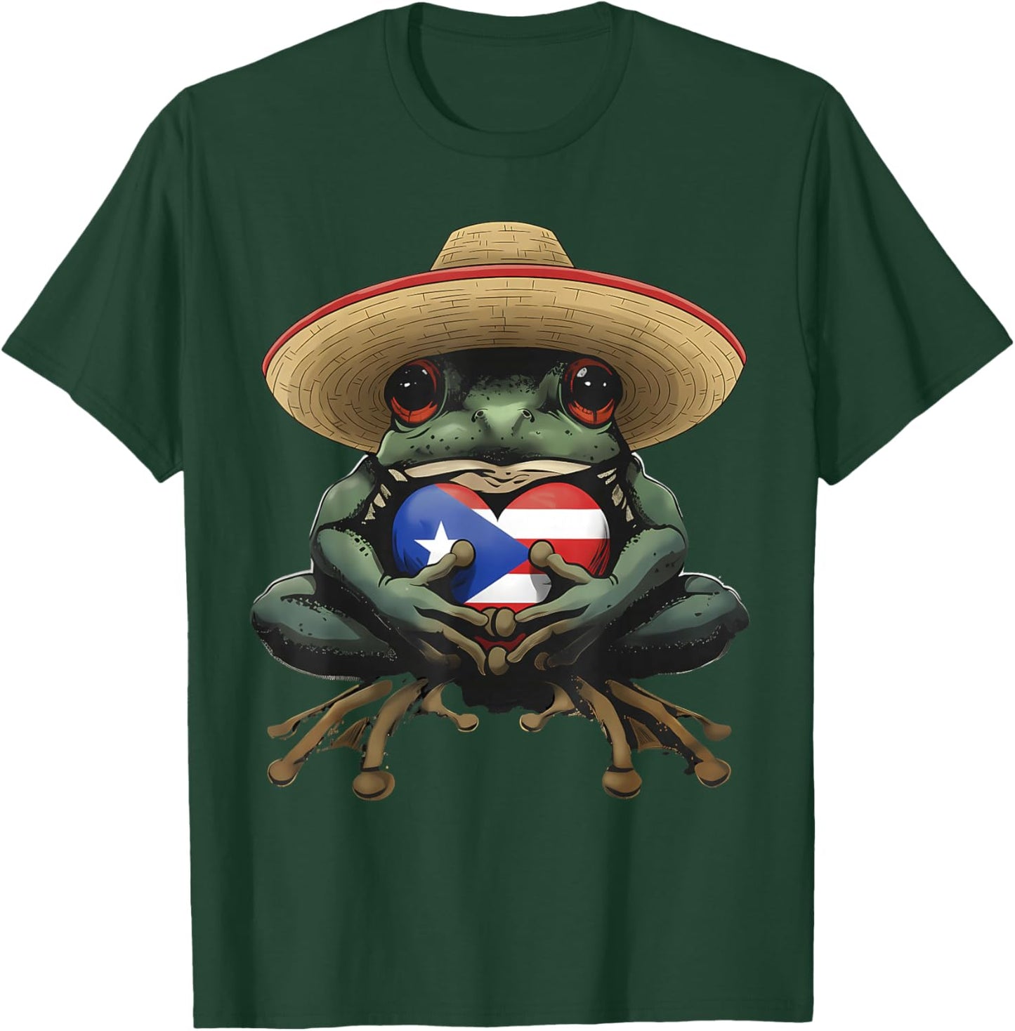 Coqui Frog Puerto Rico Taino Puerto Rican Flag Boricua T-Shirt - T-Shirt | Forest
