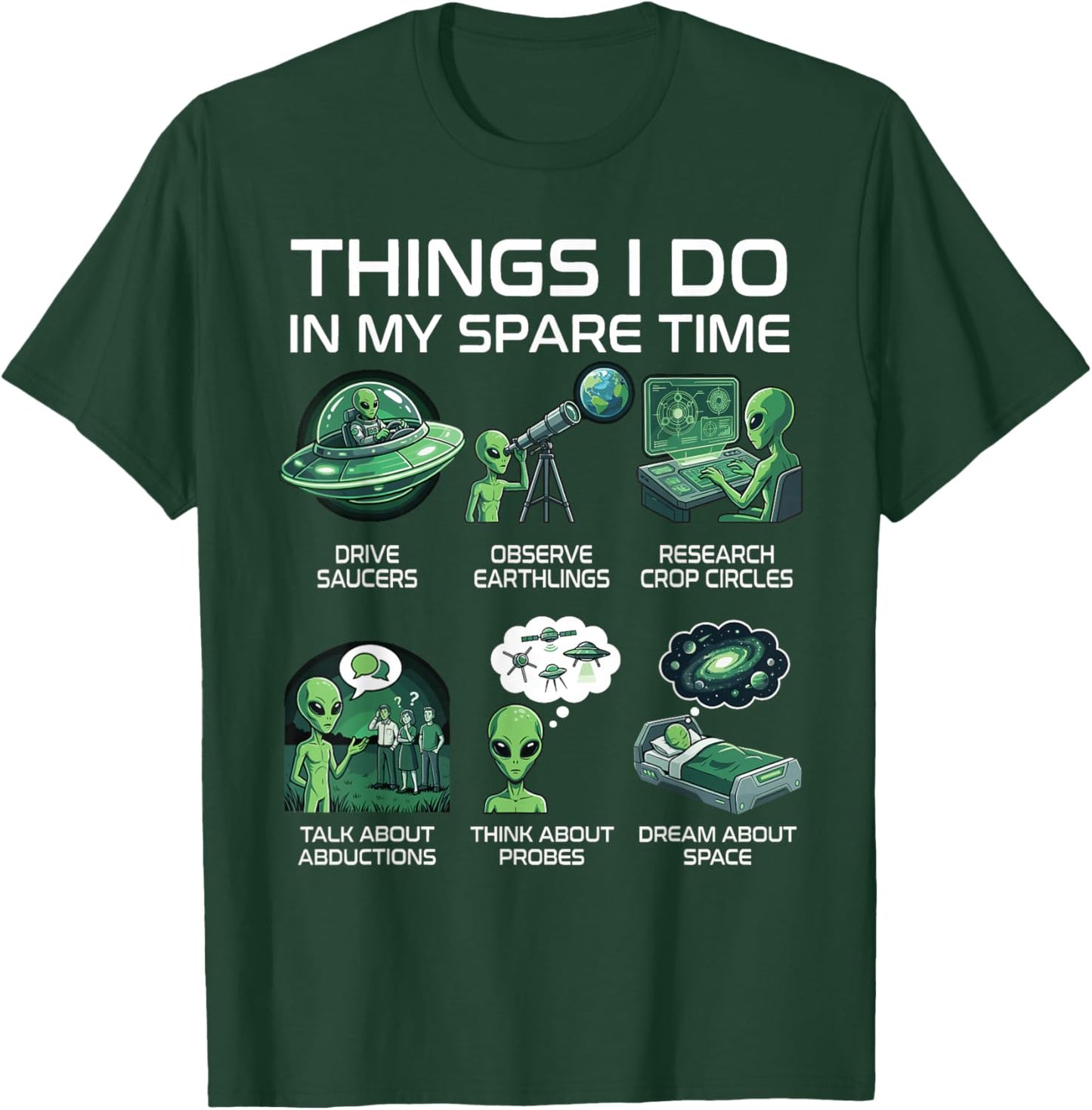 Funny Alien UFO T-Shirt - T-Shirt | Forest