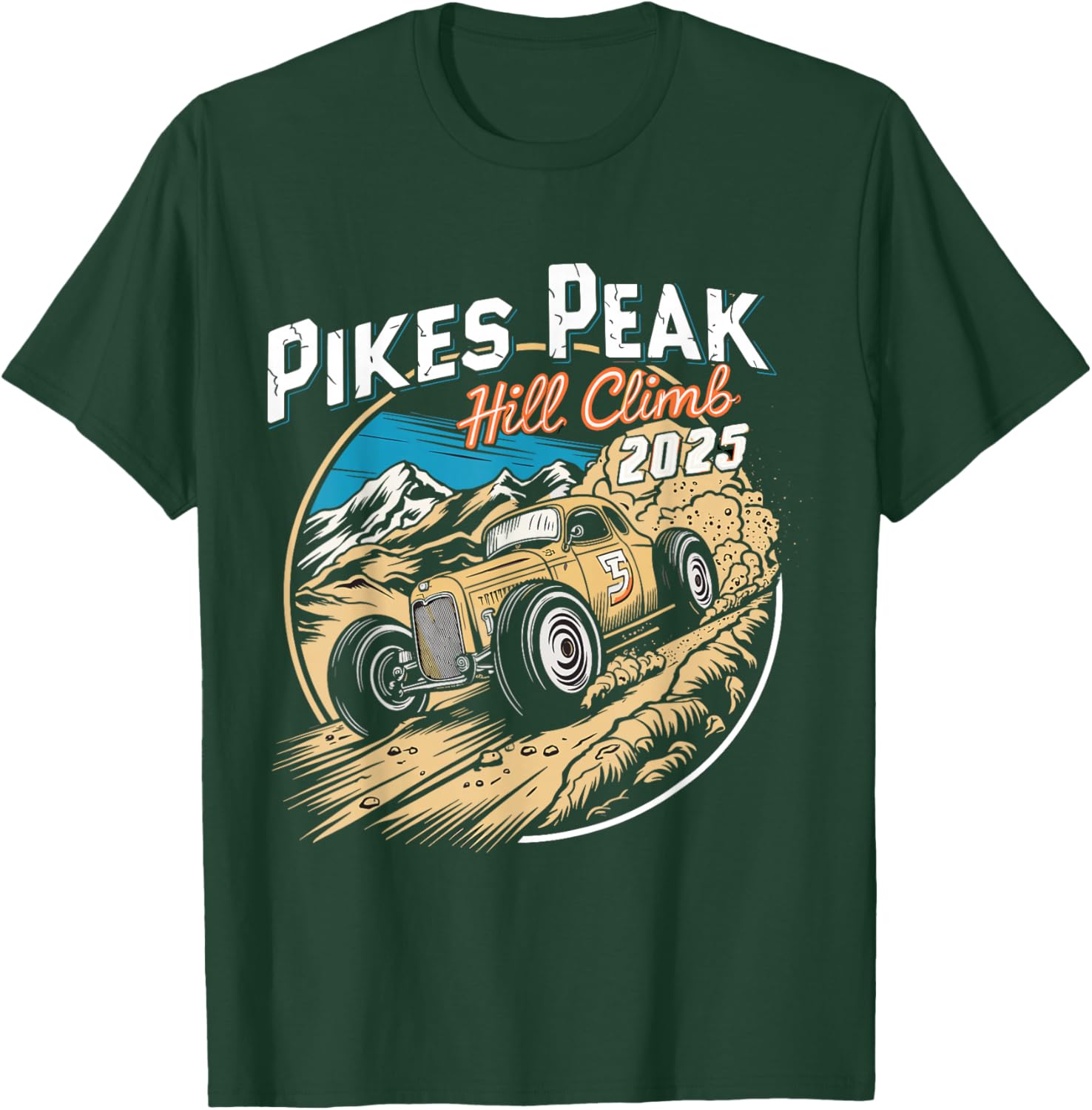 Pikes Peak Hill Climb 2025 - Race Car Fan Item T-Shirt - T-Shirt | Forest