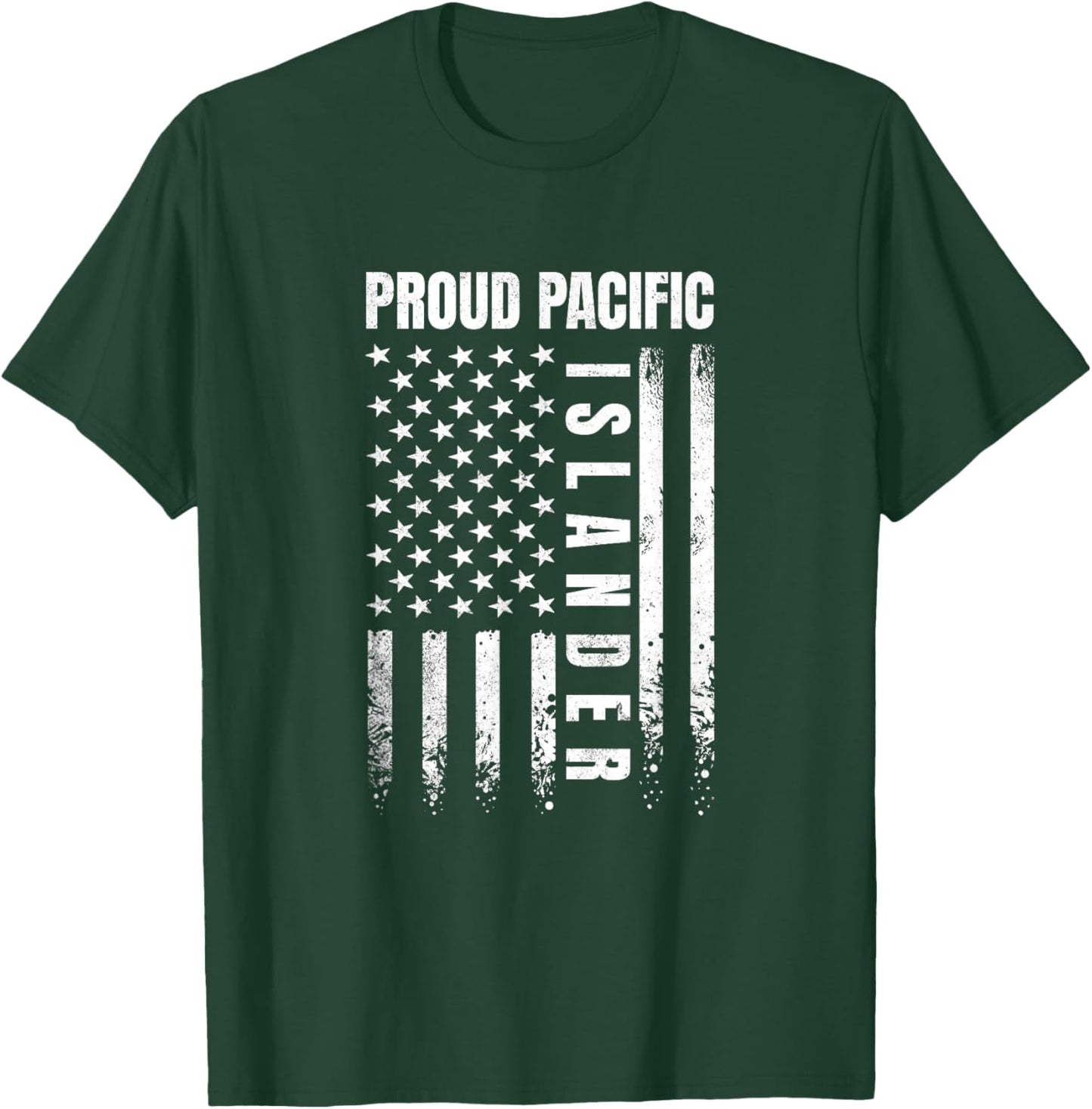 Proud Pacific Islander Asian American US Flag AAPI Men Women T-Shirt - T-Shirt | Forest