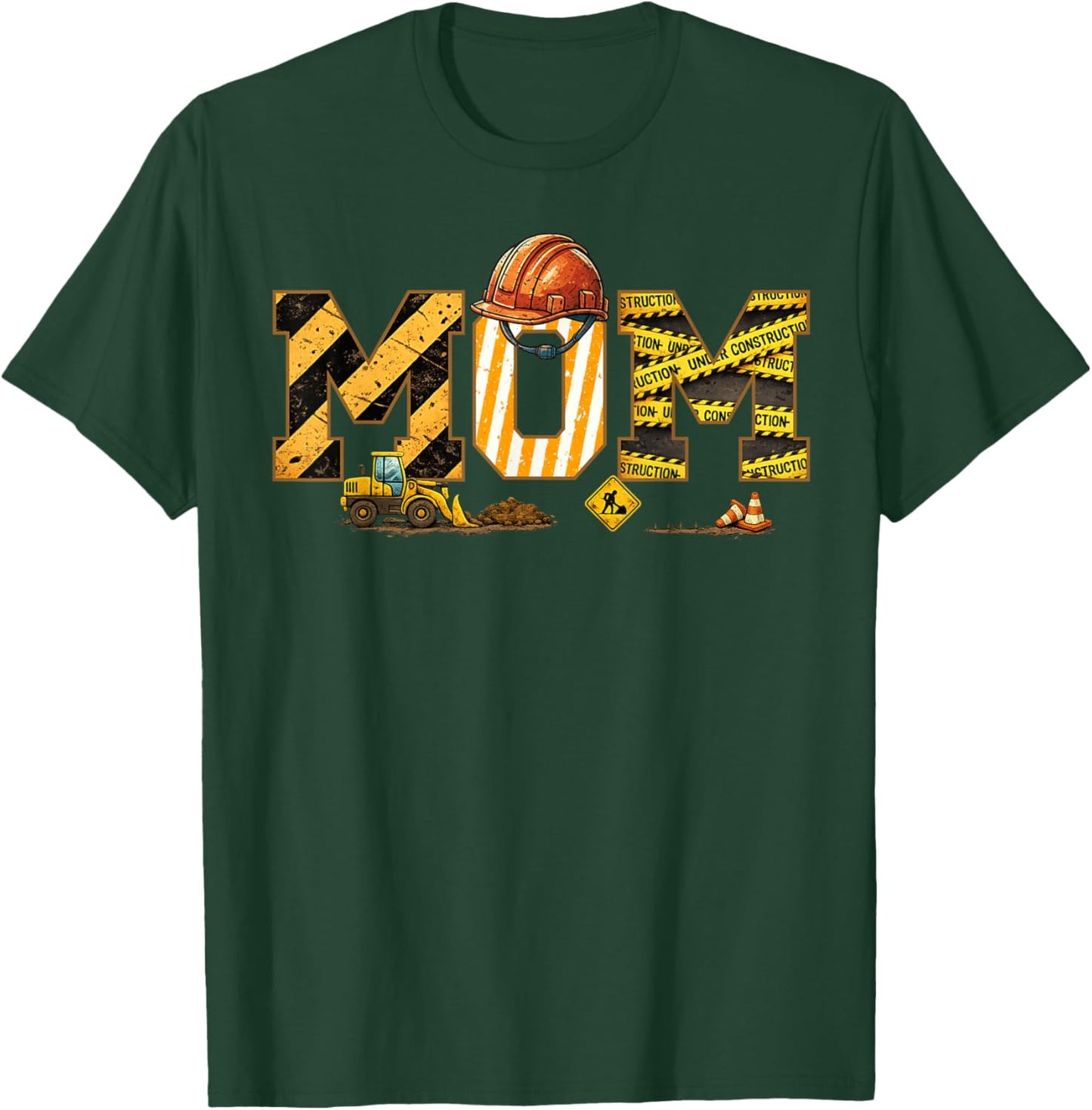 Mom Construction Birthday T-Shirt - T-Shirt | Forest