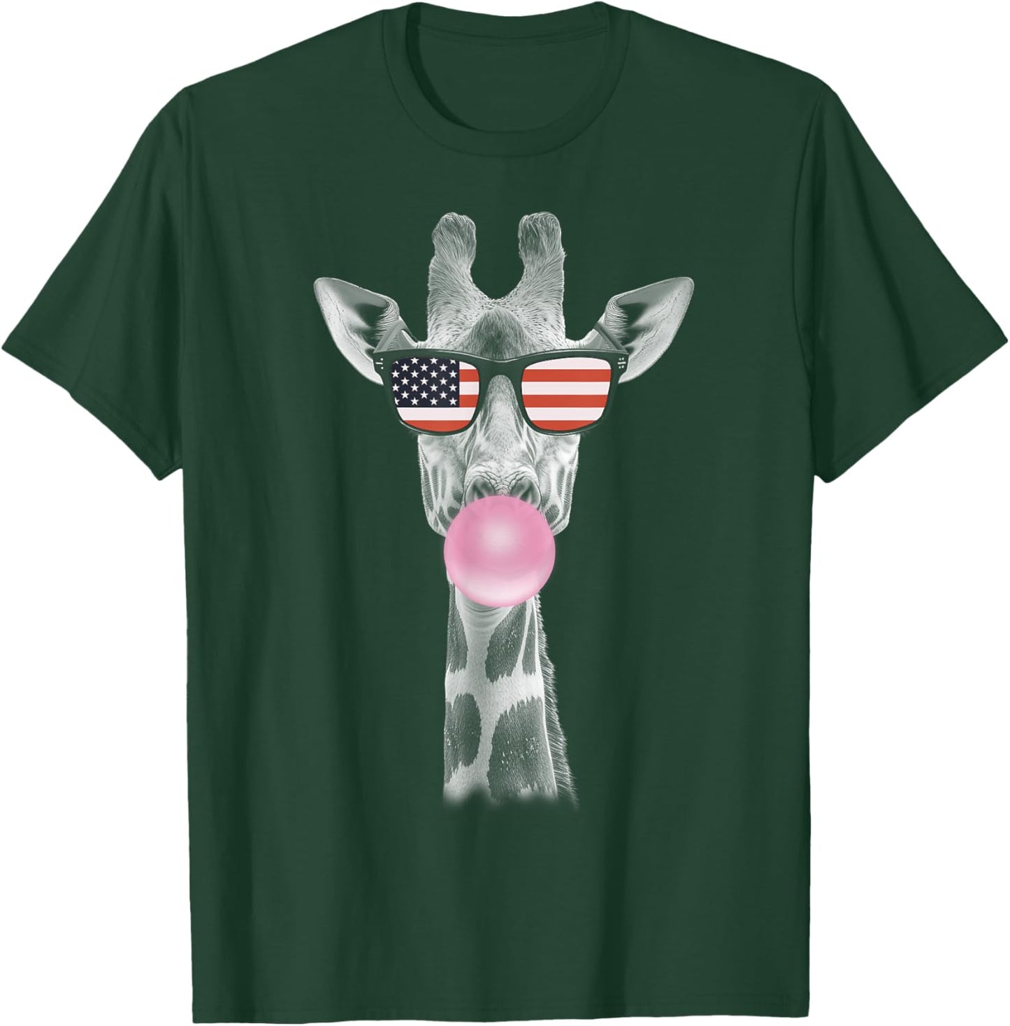Summer Giraffe American Flag Sunglasses 4th Of July T-Shirt - T-Shirt | Forest