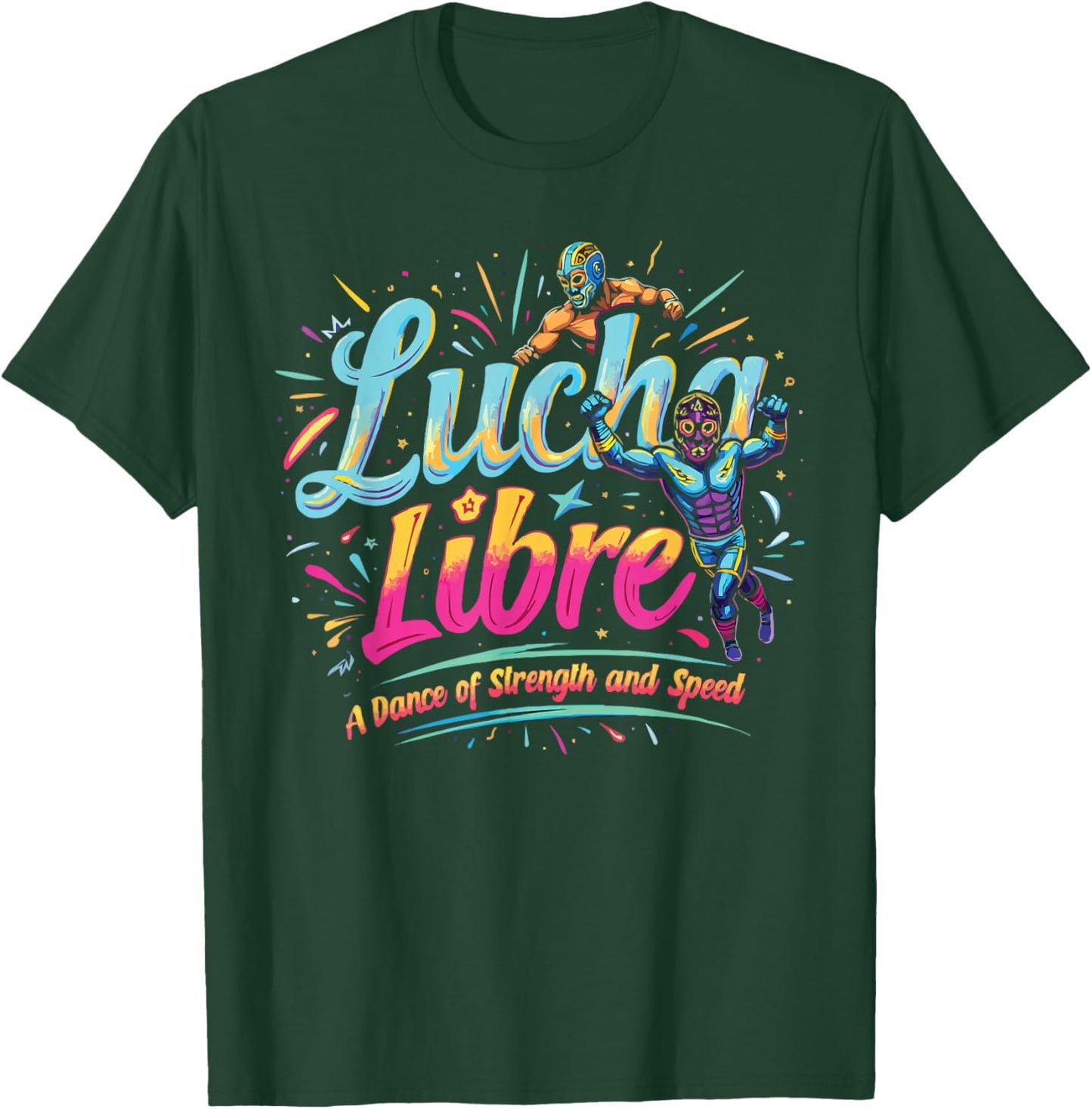Lucha Libre Mask Luchador Wrestler Mexican Wrestling T-Shirt - T-Shirt | Forest
