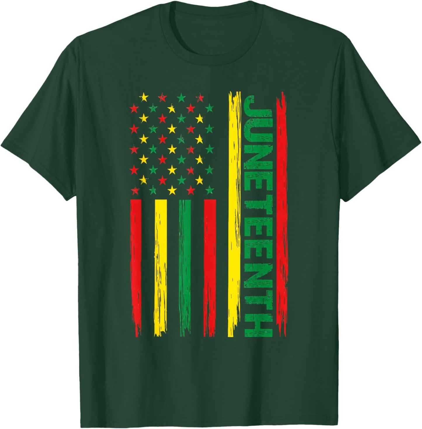 Juneteenth 1865 African Americans Flag Celebration T-Shirt - T-Shirt | Forest