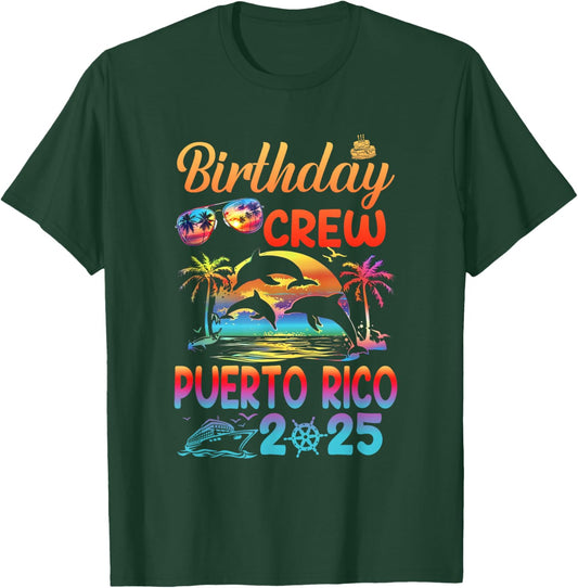 Puerto Rico Birthday Trip Summer Vacation 2025 Matching Group -Adults - Black, Small T-Shirt - T-Shirt | Forest