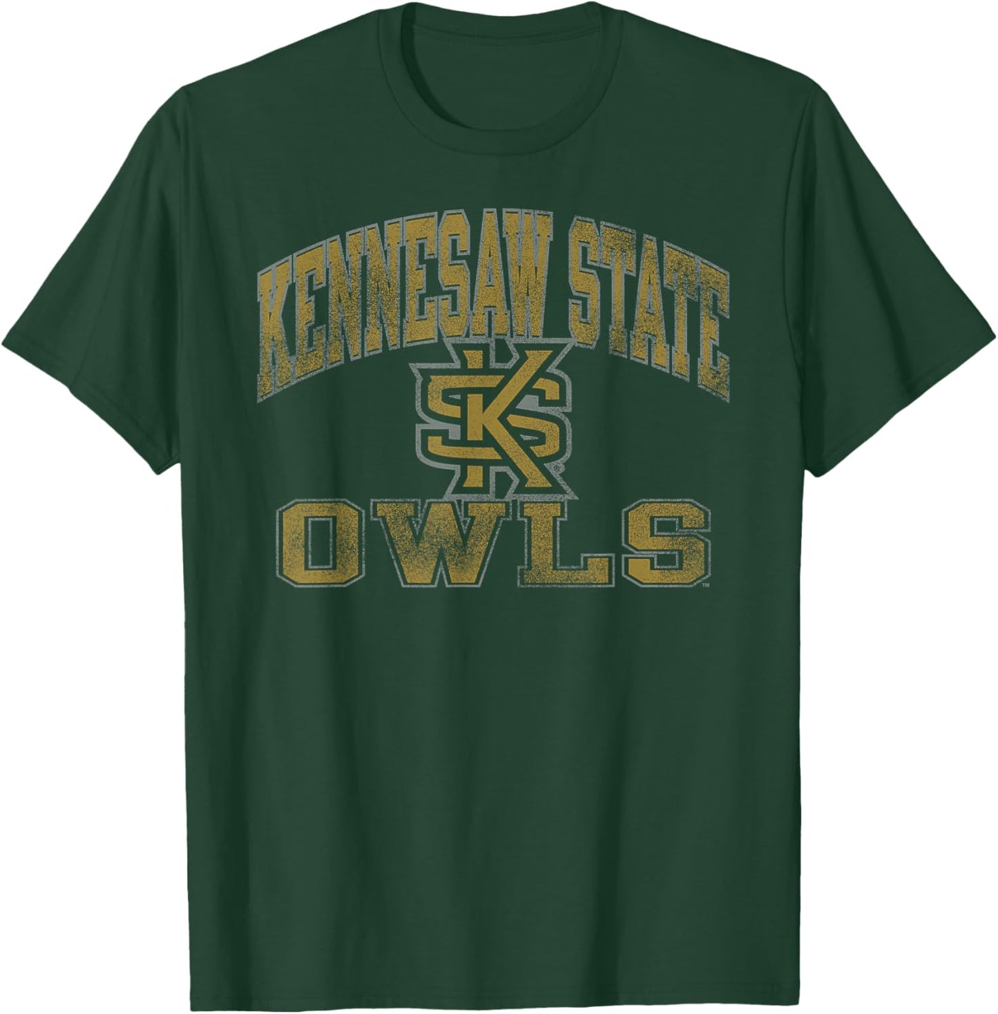 Kennesaw State Owls Vintage Worn Black Officially Licensed T-Shirt - T-Shirt | Forest