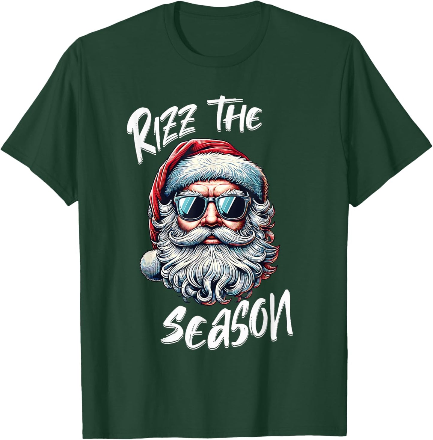 Rizz The Season Teens Kids School Christmas Santa Claus T-Shirt - T-Shirt | Forest