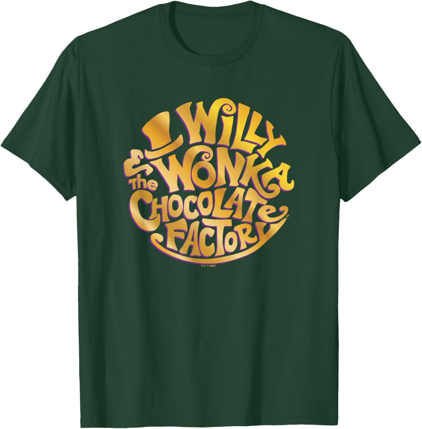 Willy Wonka and The Chocolate Factory Gold Circle Logo T-Shirt - T-Shirt | Forest