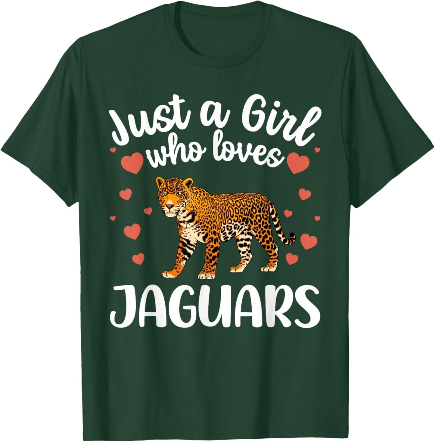 Funny Jaguar Art for Girls Women Kids Large Cat Jaguar Lover T-Shirt - T-Shirt | Forest