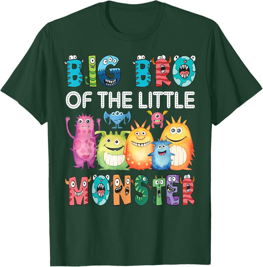 Big Bro Of The Little Monster Kids 1St Birthday Party T-Shirt - T-Shirt | Forest