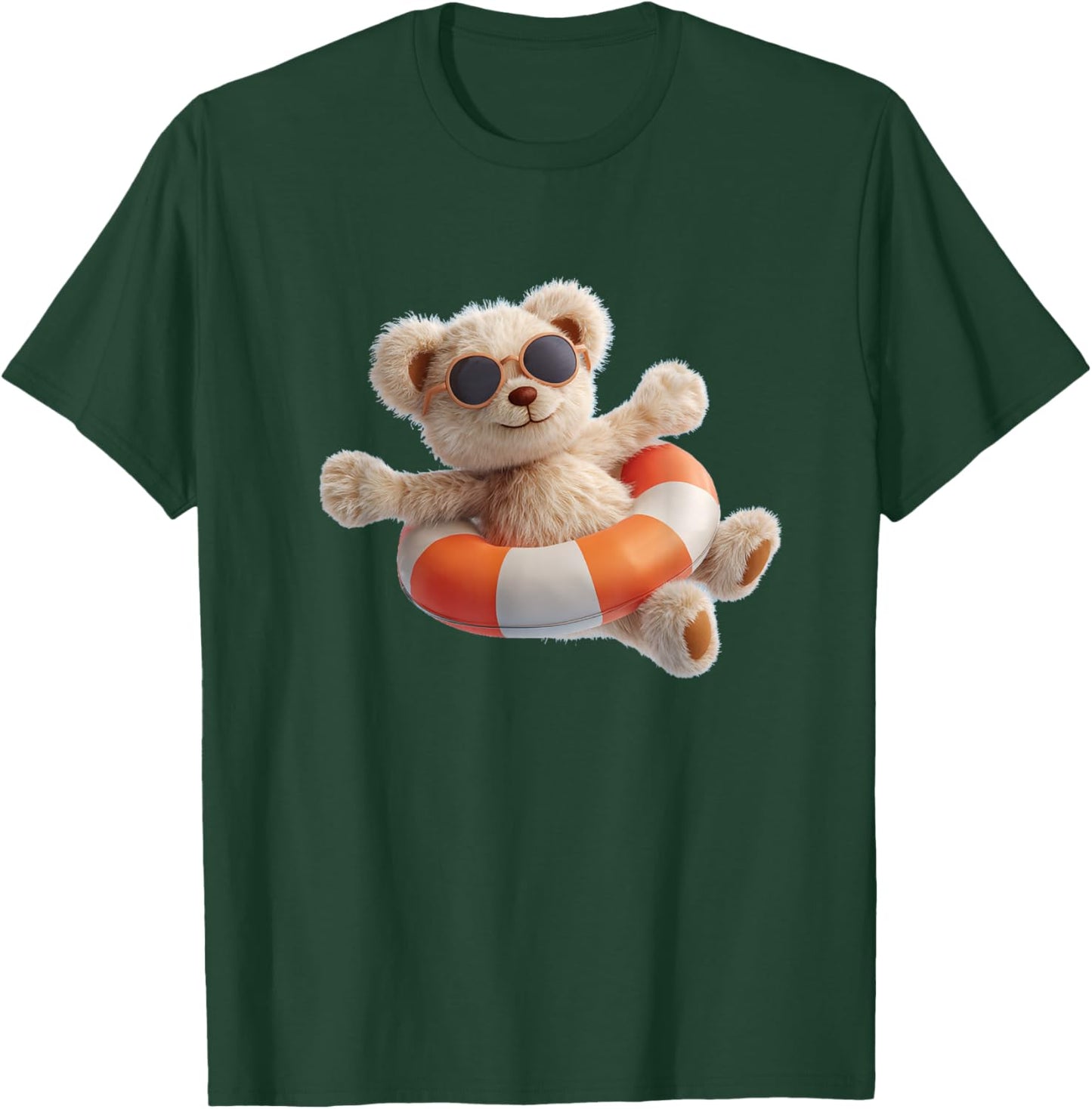 Floating Teddy Bear with Ring for Pool and Beach Lovers T-Shirt - T-Shirt | Forest