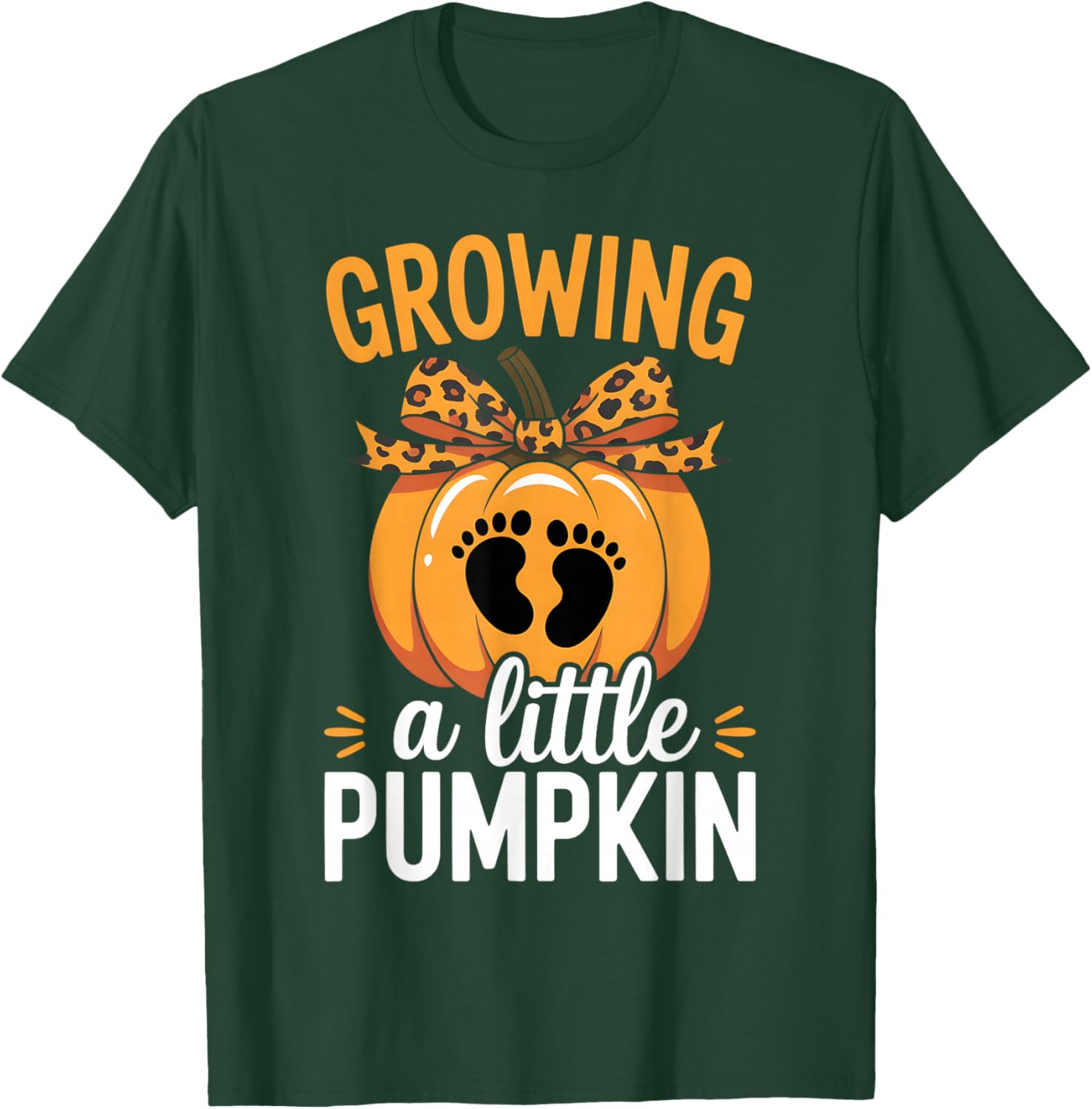 Growing A Little Pumpkin Thanksgiving Pregnancy Happy Fall T-Shirt - T-Shirt | Forest