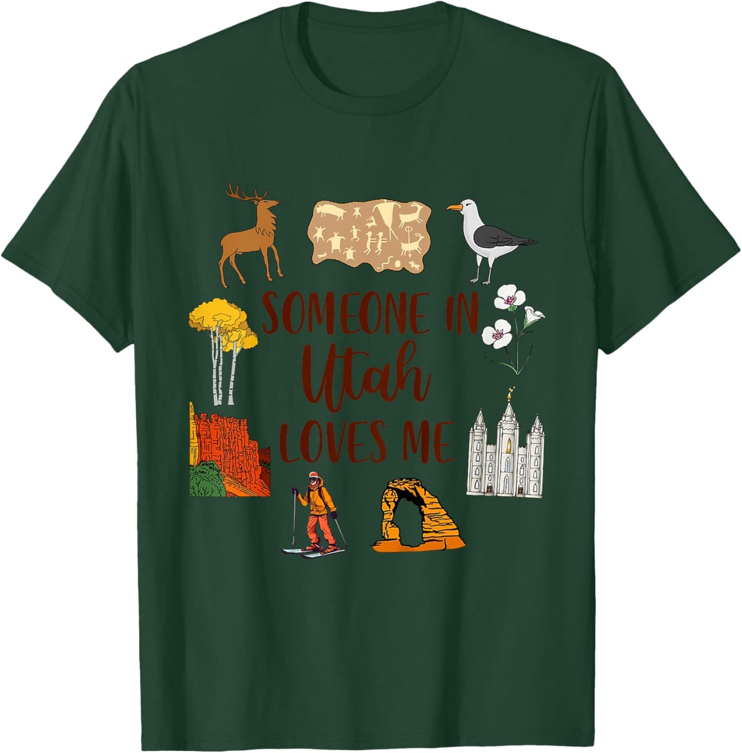 Kids Utah Baby Utah Traveling Trip Someone In Utah Loves Me T-Shirt - T-Shirt | Forest