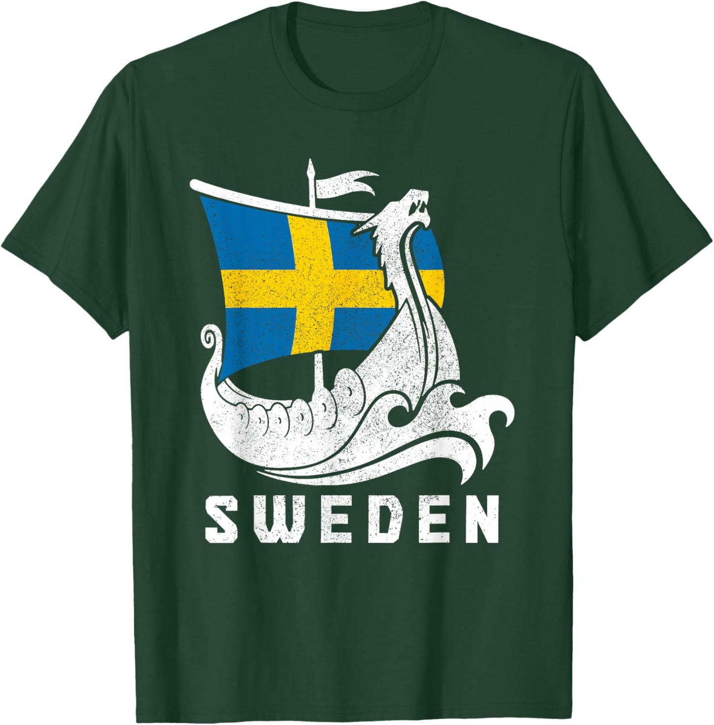 Sweden Viking Sverige Swedish Flag Pride Heritage T-Shirt - T-Shirt | Forest