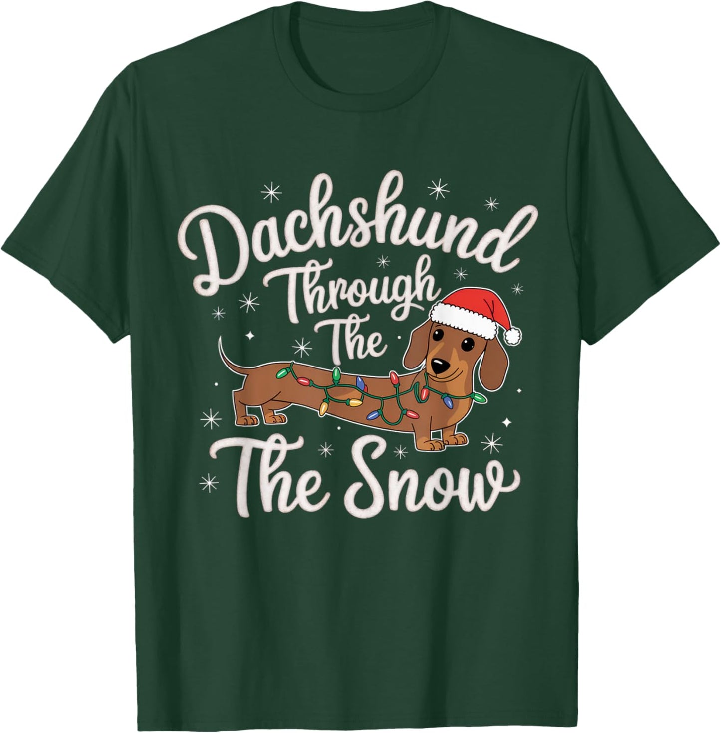 Dachshund Through The Snow Christmas Decor for Dog Lovers T-Shirt - T-Shirt | Forest