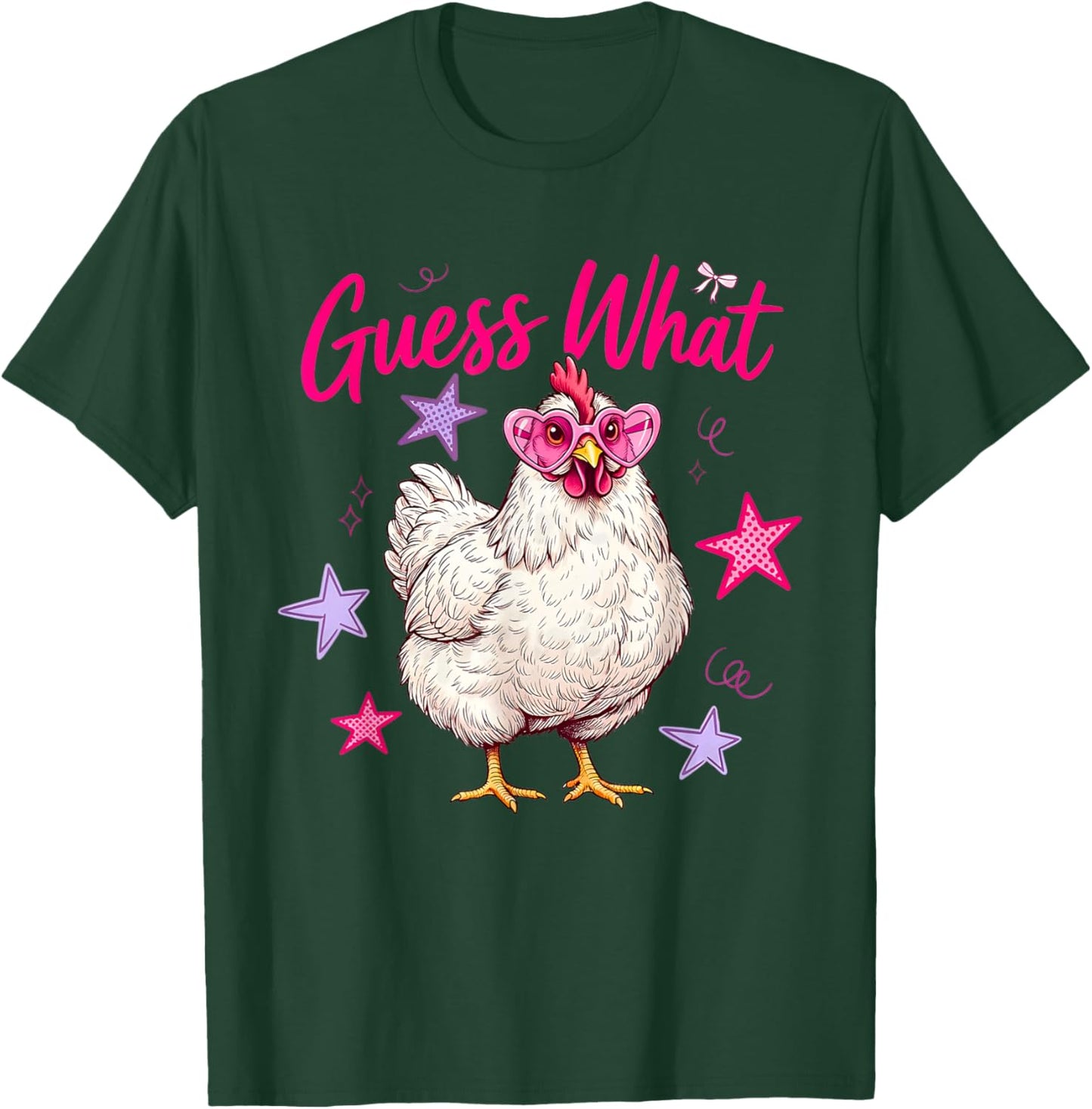 Guess What Chicken Butt Funny Chicken Meme Humor 2 Sided T-Shirt - T-Shirt | Forest